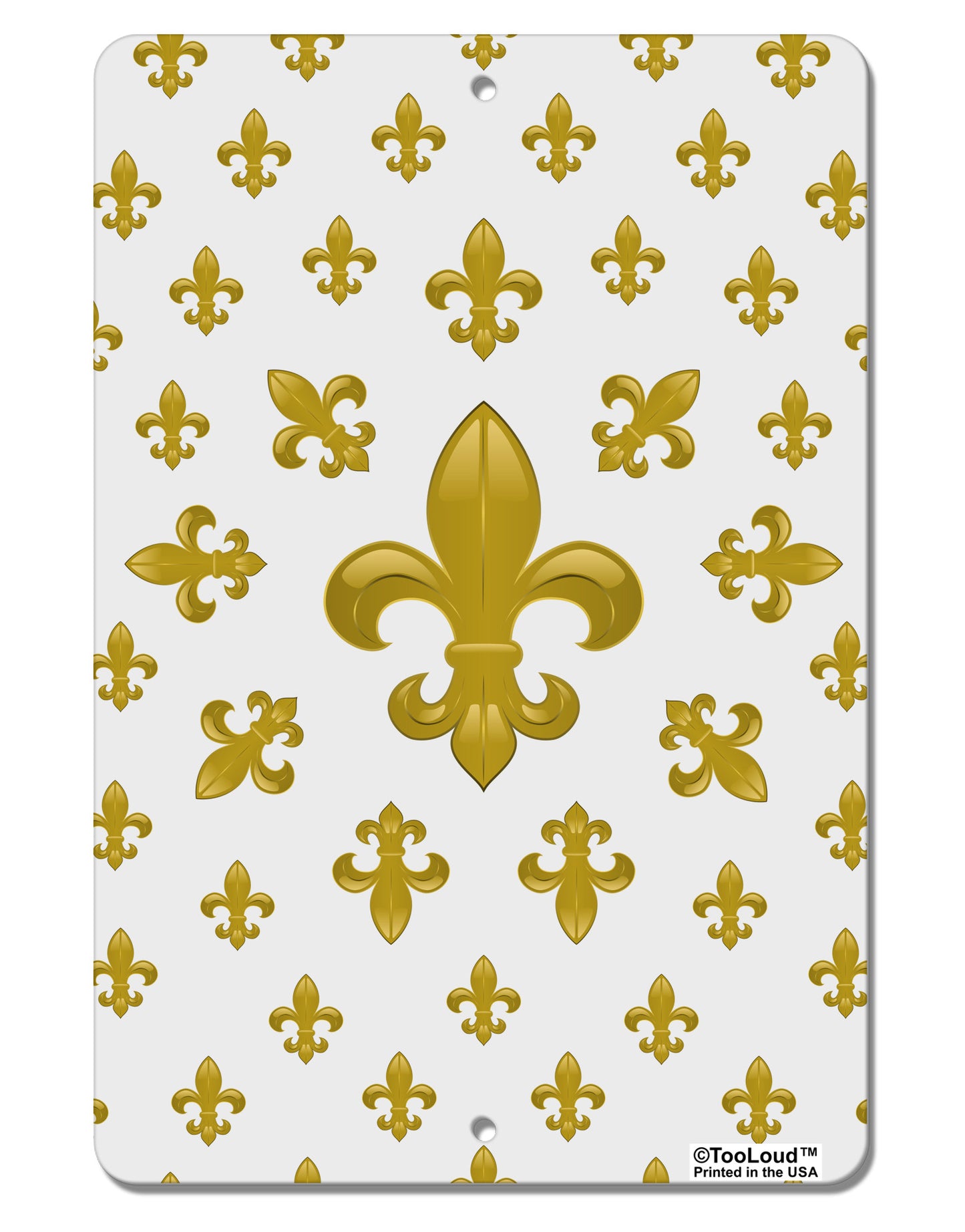 Gold Fleur De Lis AOP Aluminum 8 x 12" Aluminum Sign All Over Print by TooLoud-Aluminum Sign-TooLoud-White-Davson Sales