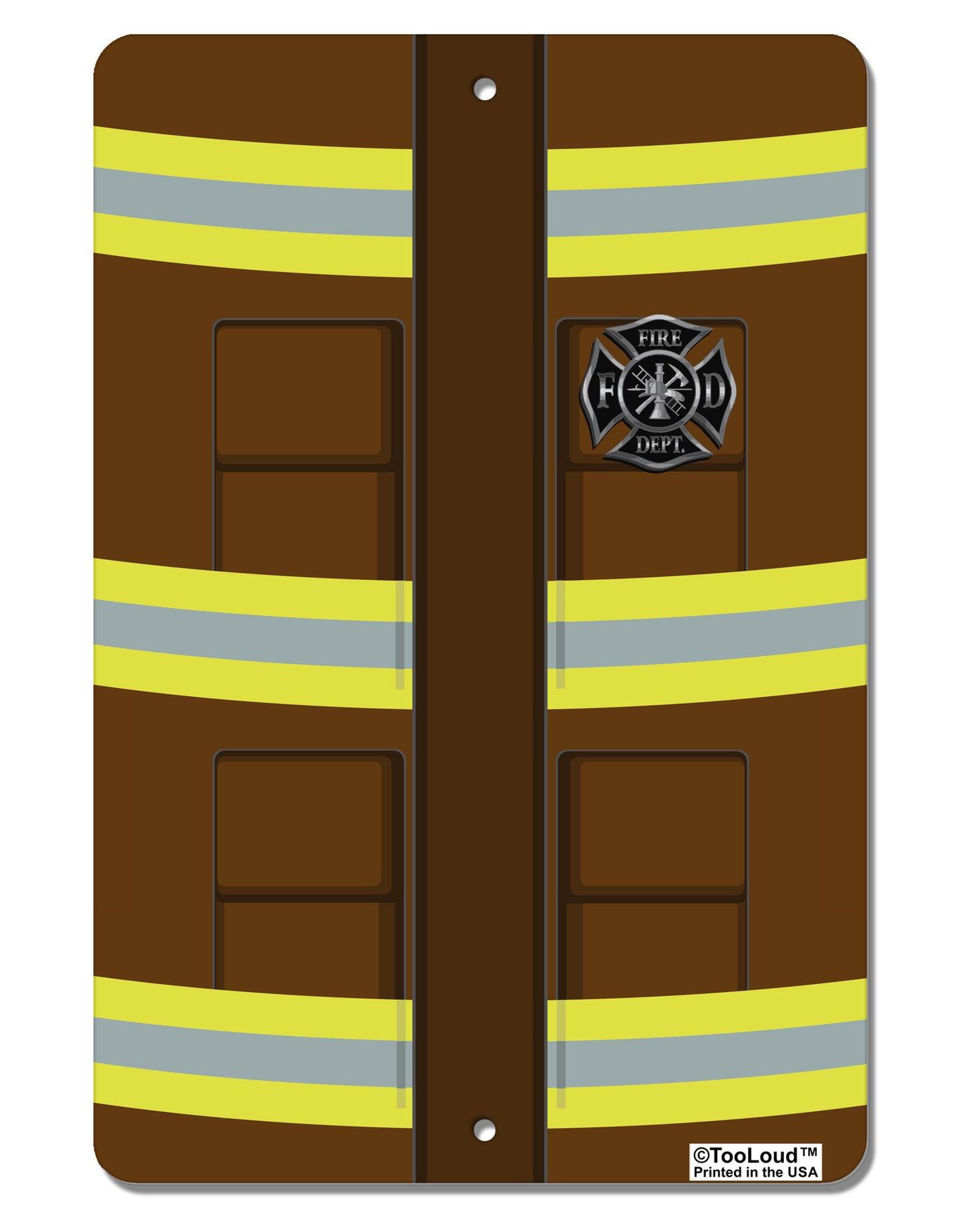 Firefighter Brown AOP Aluminum 8 x 12" Aluminum Sign All Over Print-Aluminum Sign-TooLoud-White-Davson Sales