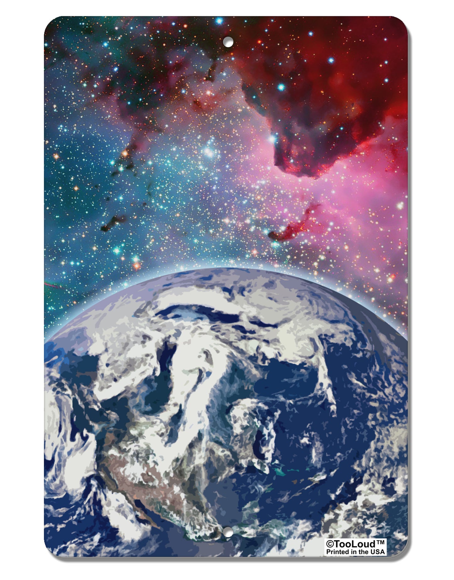 Fantasy Galactic Earth All Over Aluminum 8 x 12" Aluminum Sign All Over Print by TooLoud-Aluminum Sign-TooLoud-White-Davson Sales