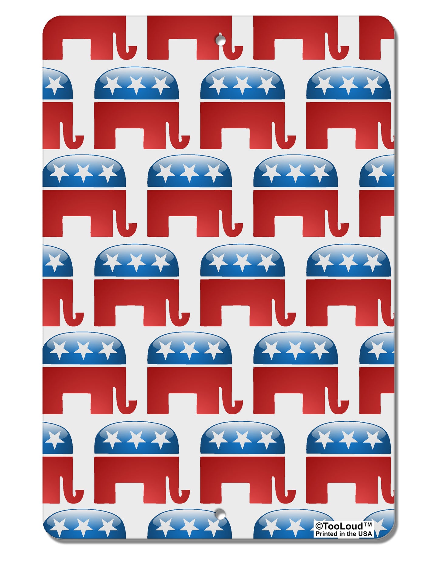 Republican Symbol All Over Aluminum 8 x 12" Aluminum Sign All Over Print-Aluminum Sign-TooLoud-White-Davson Sales