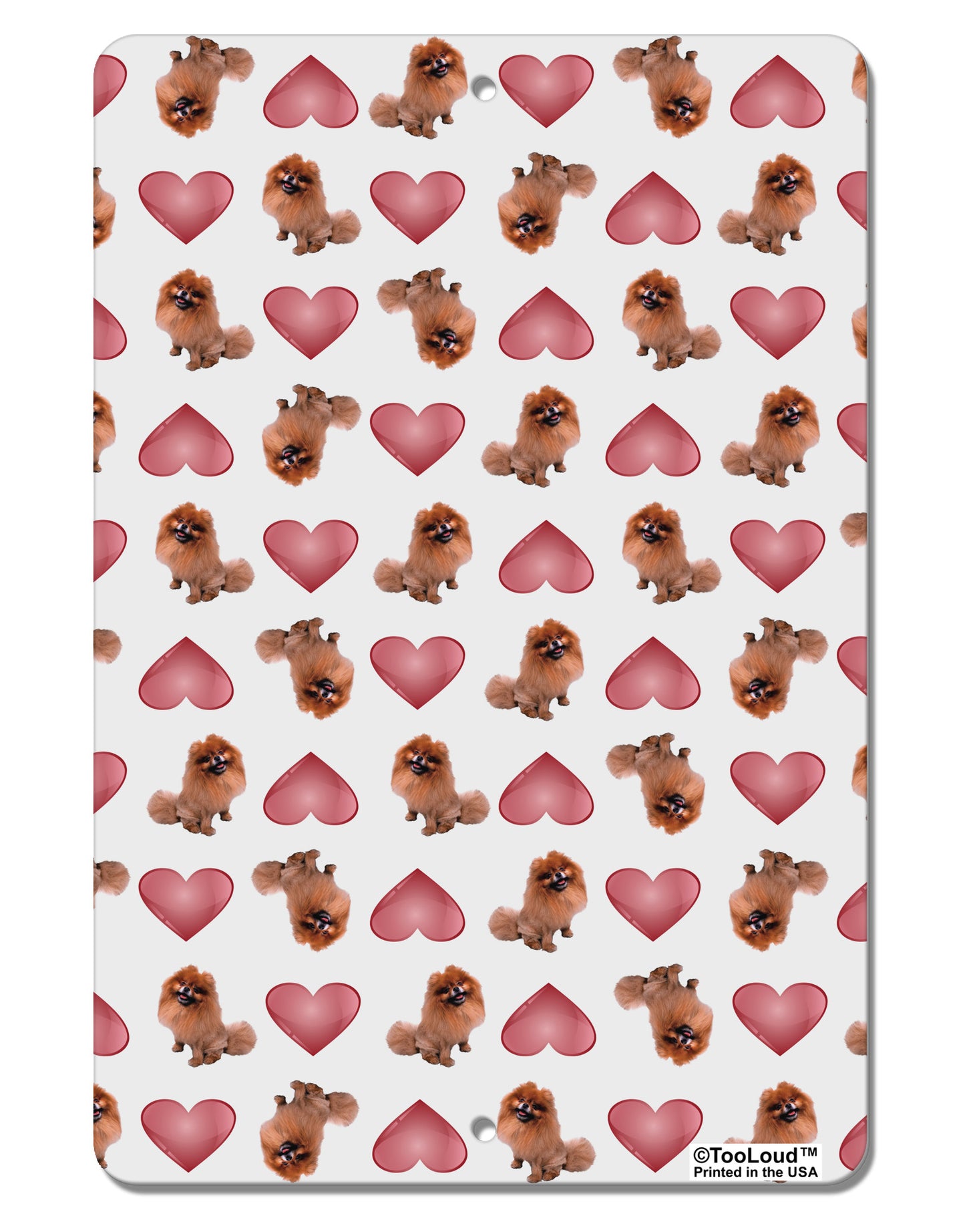 Pomeranian Hearts AOP Aluminum 8 x 12" Aluminum Sign All Over Print-Aluminum Sign-TooLoud-White-Davson Sales
