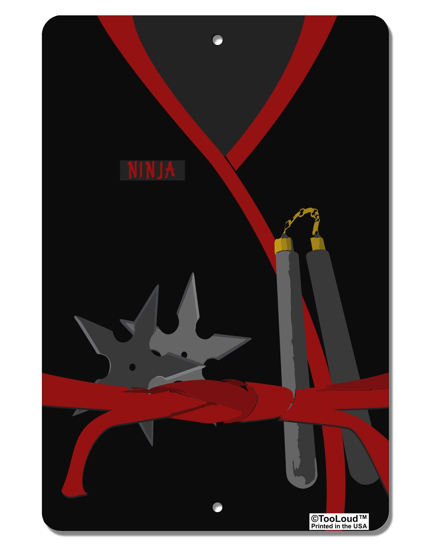 Ninja Red AOP Aluminum 8 x 12" Aluminum Sign All Over Print-Aluminum Sign-TooLoud-White-Davson Sales
