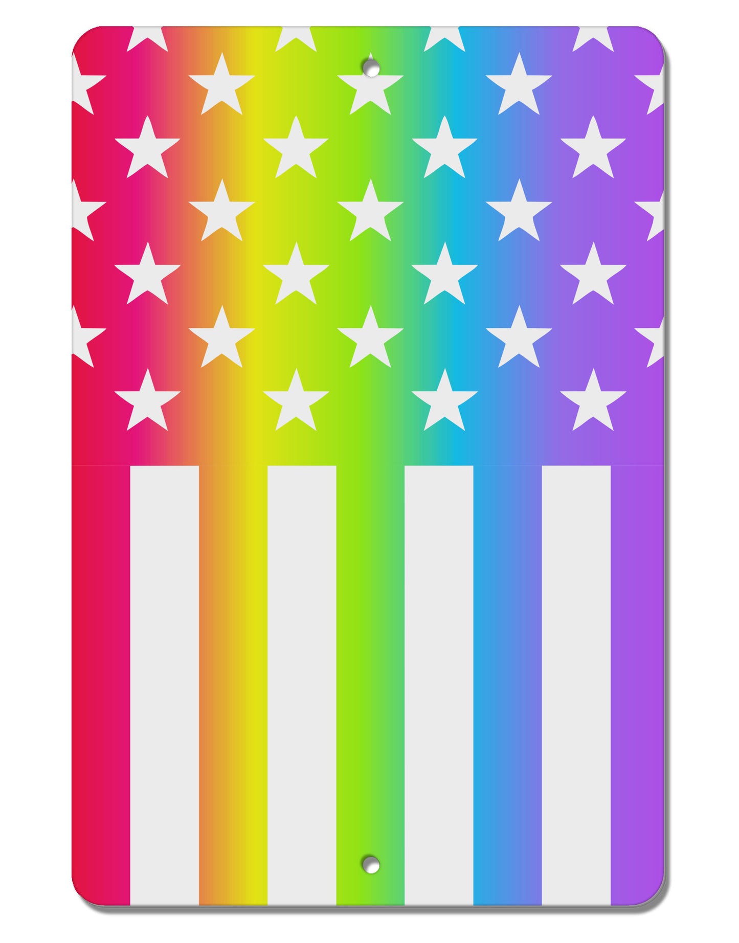 American Pride - Rainbow Stars and Stripes Aluminum 8 x 12" Aluminum Sign All Over Print-Aluminum Sign-TooLoud-White-Davson Sales
