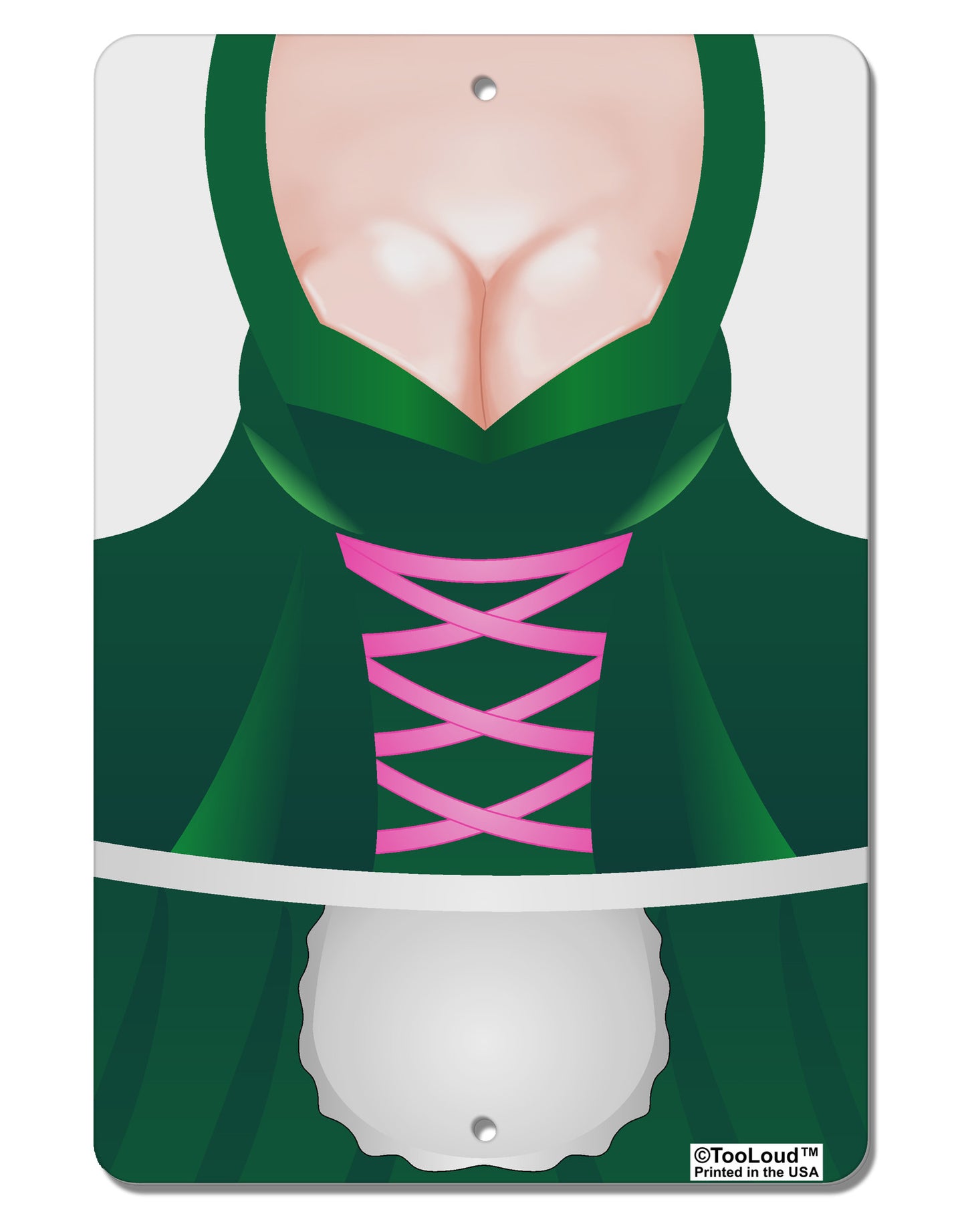 Sexy Dirndl Costume Green Aluminum 8 x 12" Aluminum Sign All Over Print by TooLoud-Aluminum Sign-TooLoud-White-Davson Sales