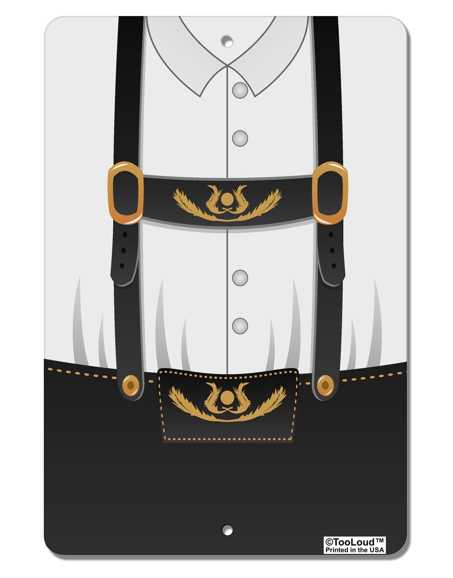 Lederhosen Costume Black Aluminum 8 x 12" Aluminum Sign All Over Print by TooLoud-Aluminum Sign-TooLoud-White-Davson Sales