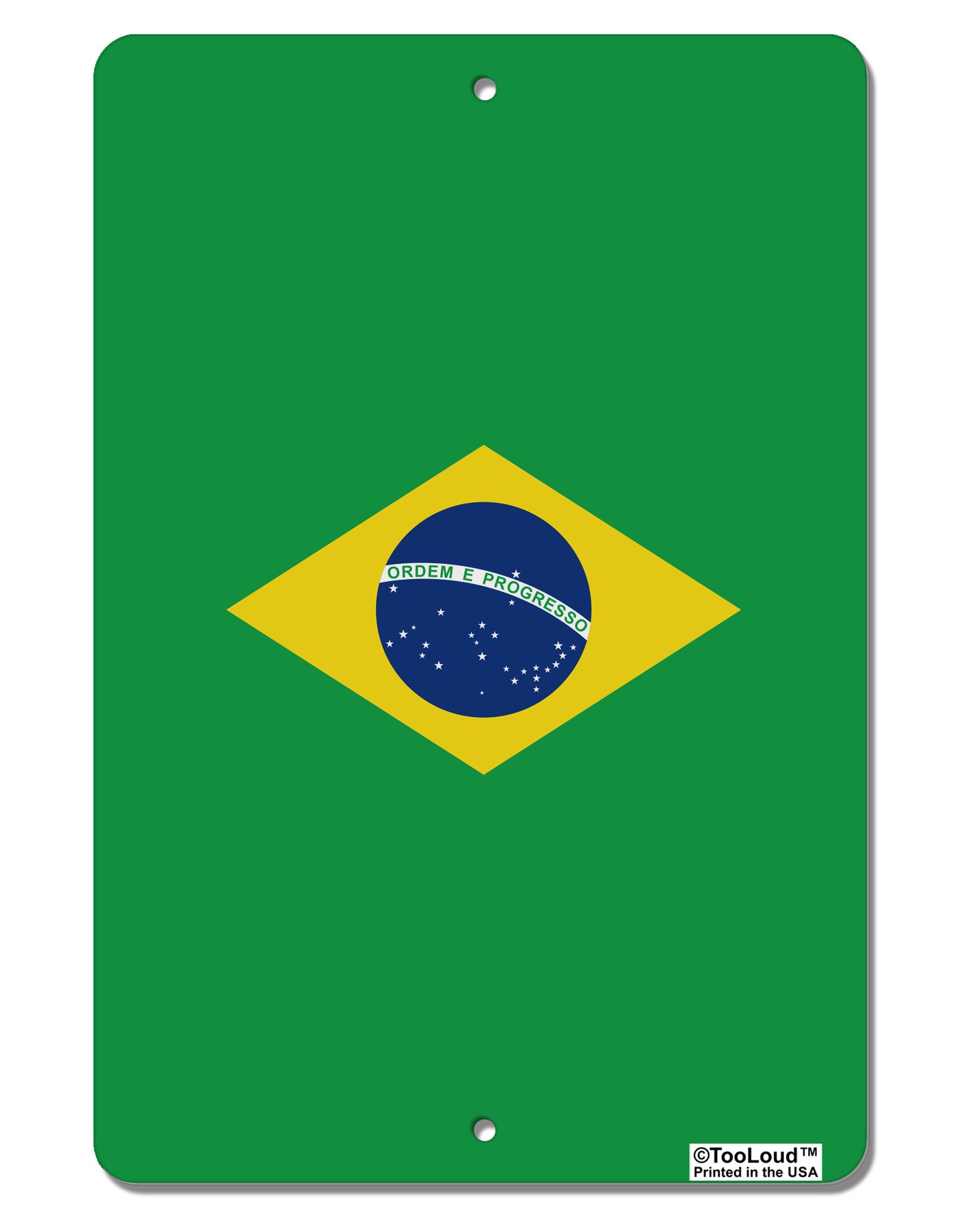 Brazil Flag AOP Aluminum 8 x 12" Aluminum Sign All Over Print-Aluminum Sign-TooLoud-White-Davson Sales