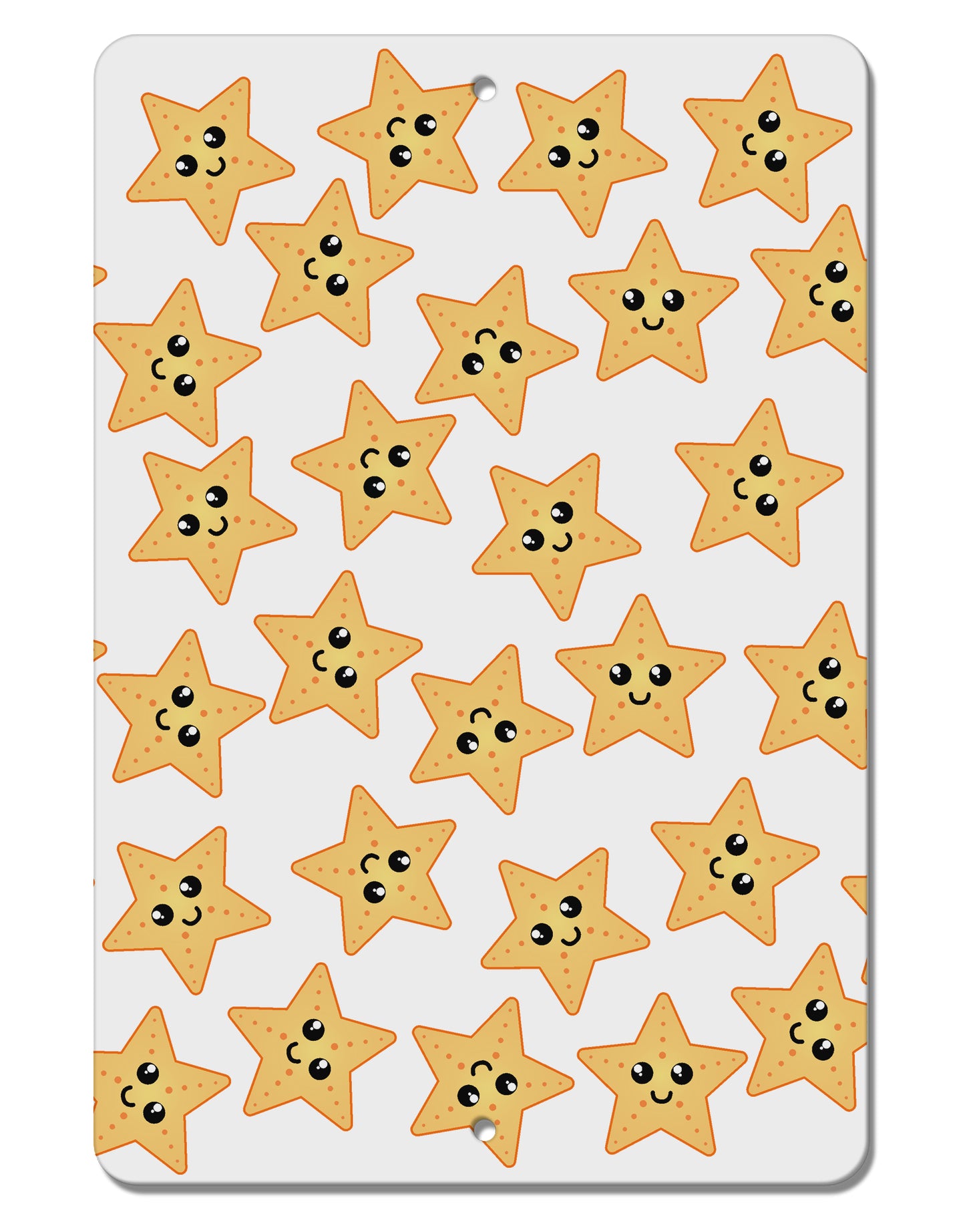 Cute Starfish All Over Aluminum 8 x 12" Aluminum Sign by TooLoud-Aluminum Sign-TooLoud-White-Davson Sales