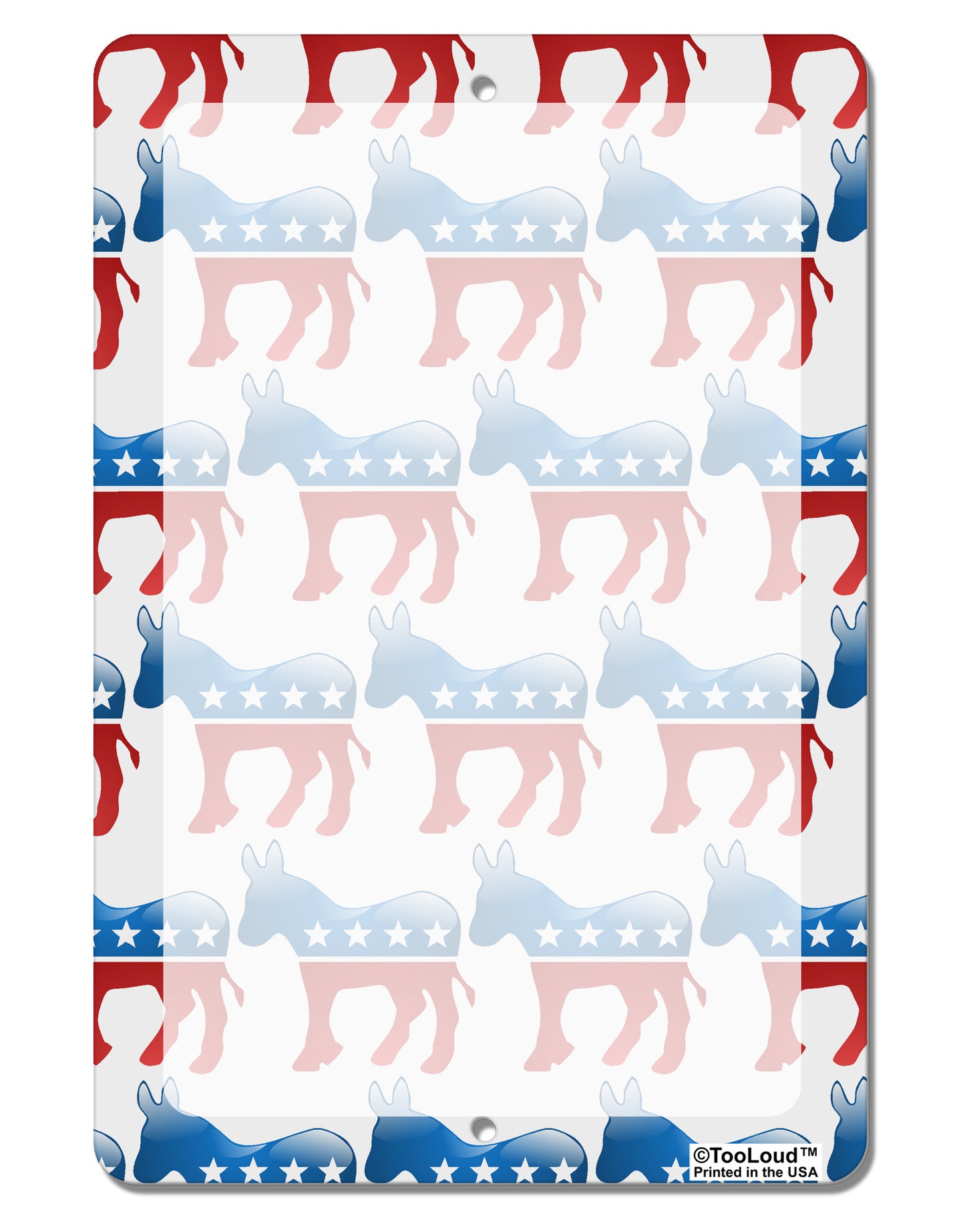 Democratic Symbol All Over Aluminum 8 x 12" Dry Erase Board Sign All Over Print-Dry Erase Board-TooLoud-White-Davson Sales