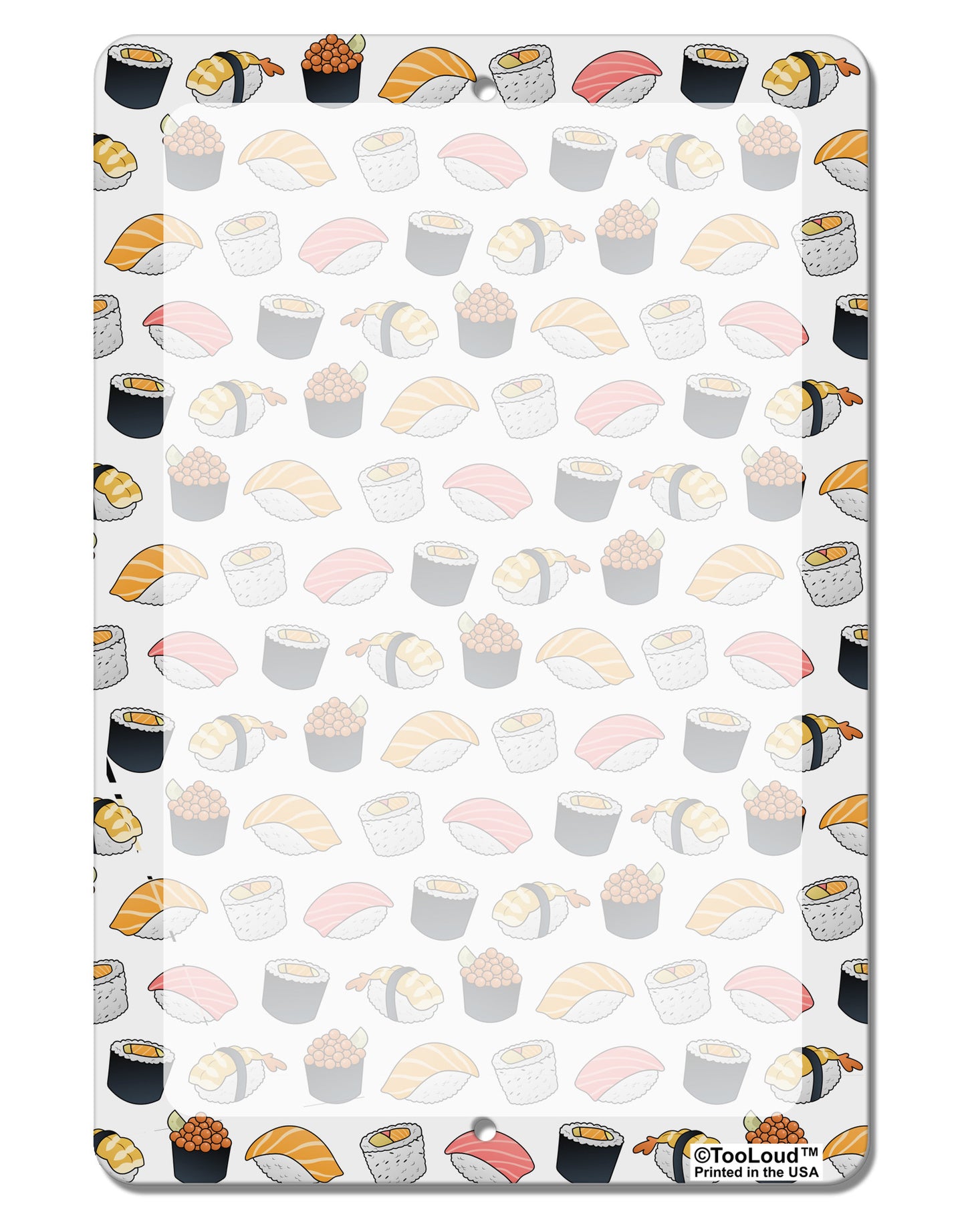 Cute Sushi AOP Aluminum 8 x 12" Dry Erase Board Sign All Over Print-Dry Erase Board-TooLoud-White-Davson Sales