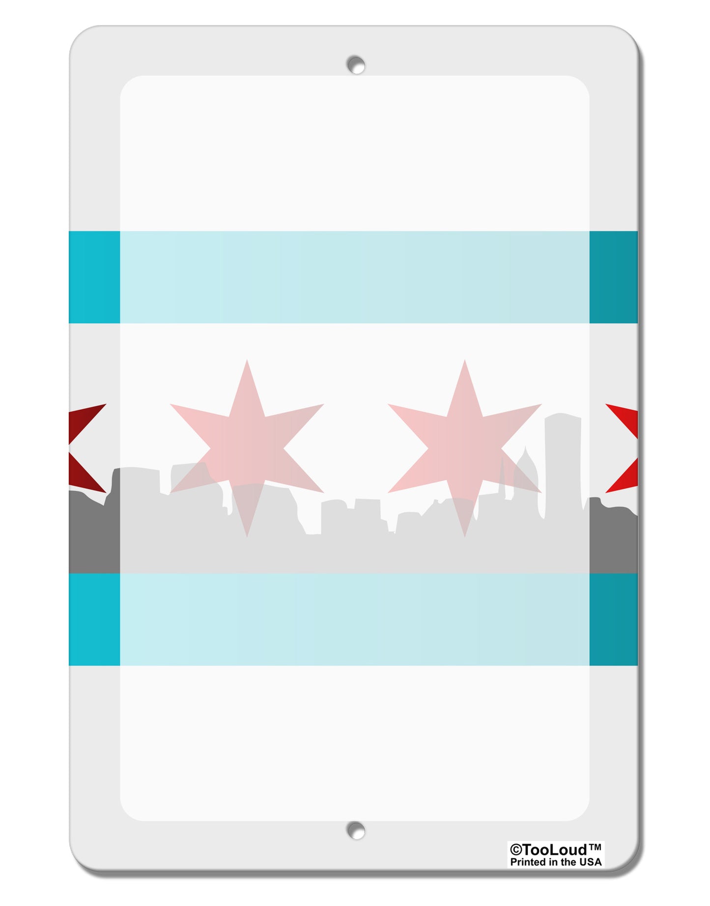 Chicago Flag Skyline AOP Aluminum 8 x 12" Dry Erase Board Sign All Over Print-Dry Erase Board-TooLoud-White-Davson Sales