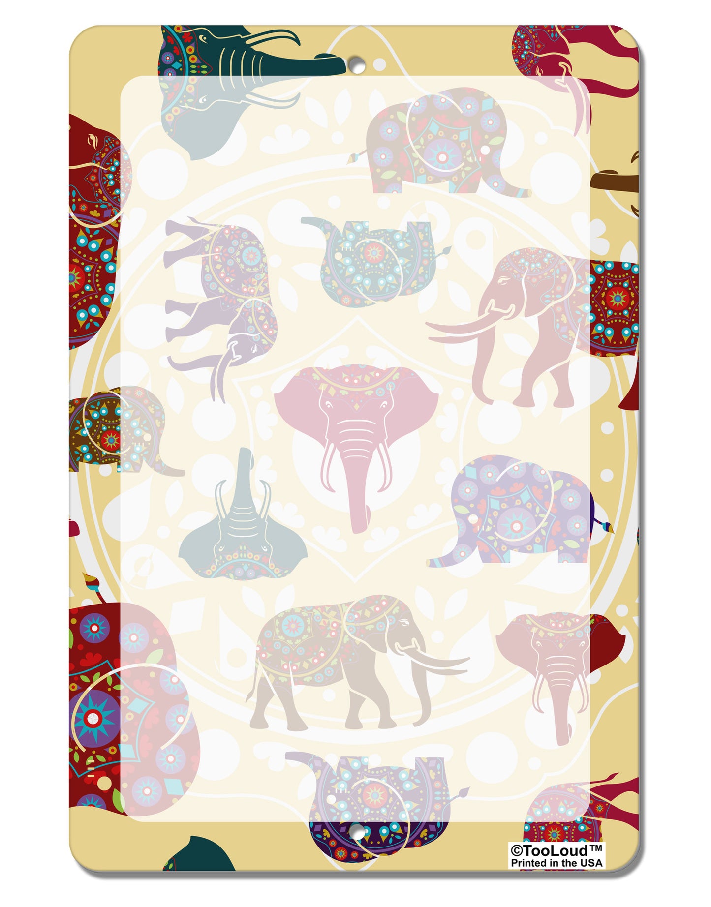 Indian Elephants AOP Aluminum 8 x 12" Dry Erase Board Sign All Over Print-Dry Erase Board-TooLoud-White-Davson Sales