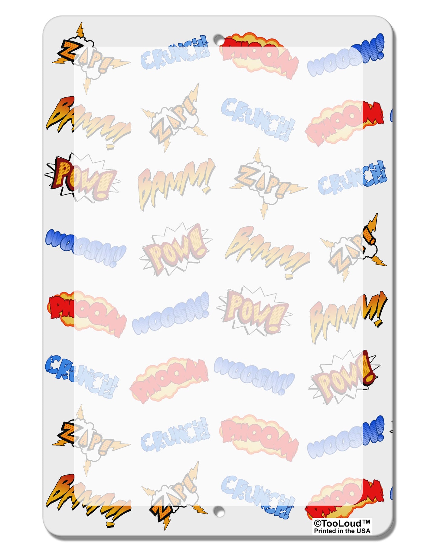Onomatopoeia All Over Print Aluminum 8 x 12" Dry Erase Board Sign All Over Print-Dry Erase Board-TooLoud-White-Davson Sales
