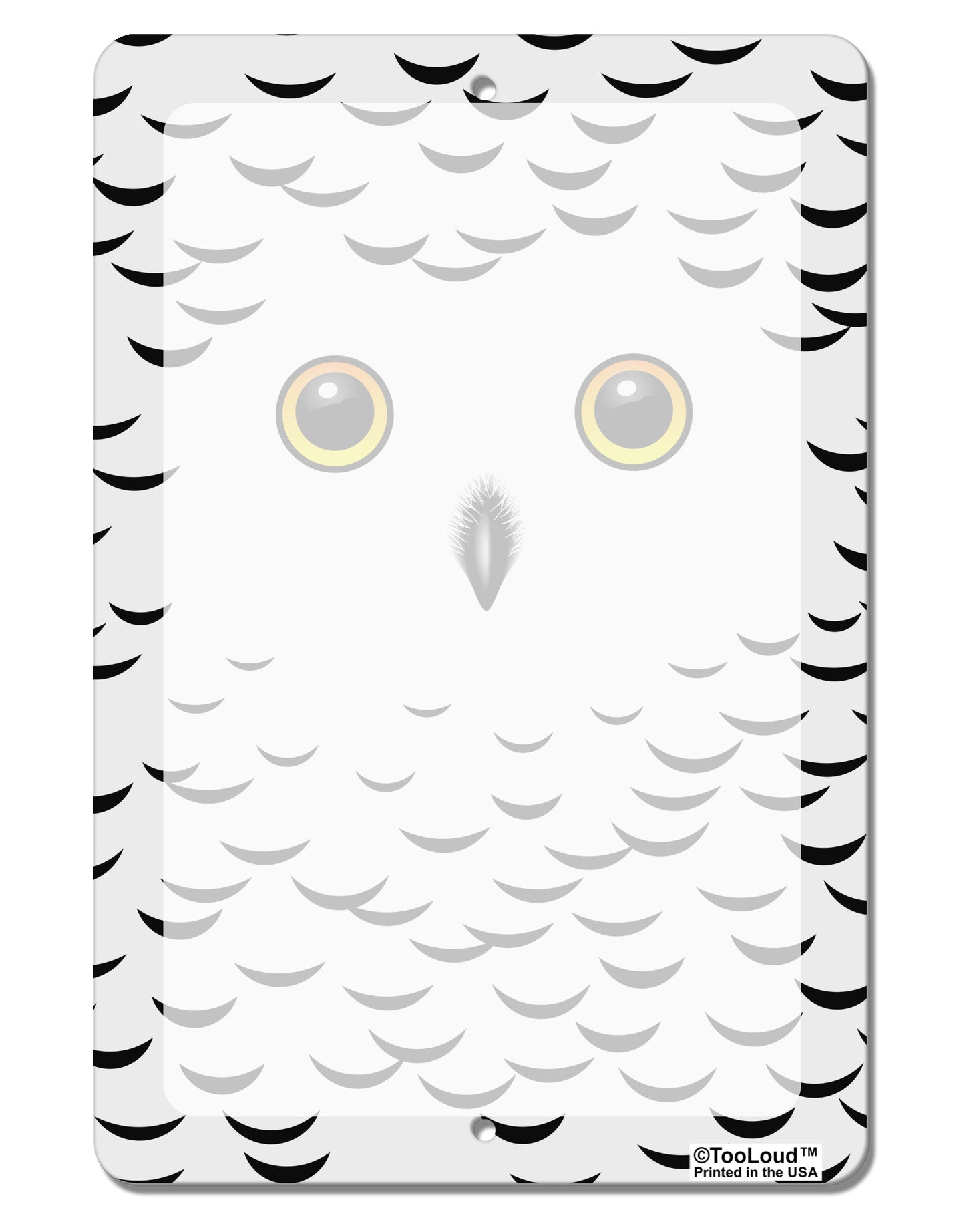 Snowy Owl Cute Animal Face Aluminum 8 x 12" Dry Erase Board Sign All Over Print-Dry Erase Board-TooLoud-White-Davson Sales