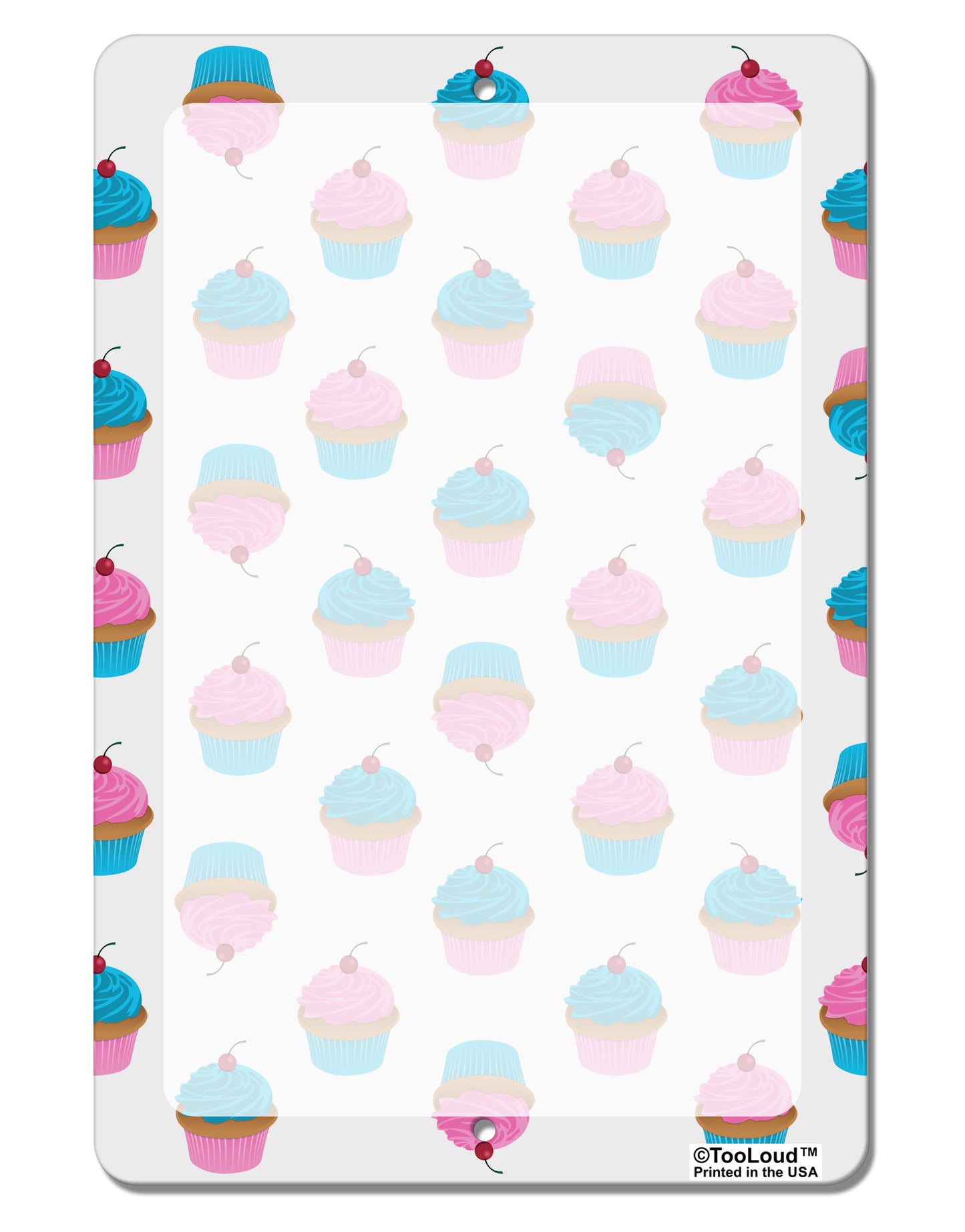 Cute Cupcakes AOP Aluminum 8 x 12" Dry Erase Board Sign All Over Print-Dry Erase Board-TooLoud-White-Davson Sales