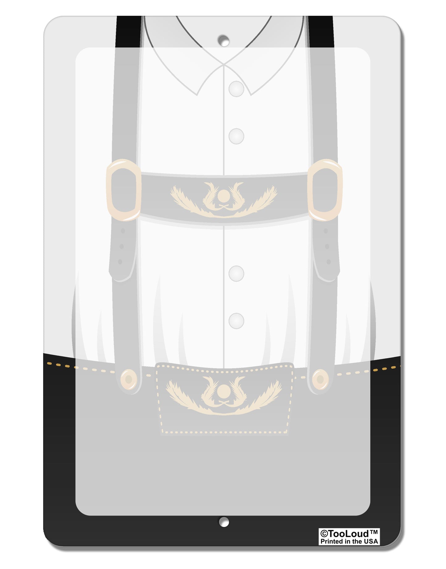 Lederhosen Costume Black Aluminum 8 x 12" Dry Erase Board Sign All Over Print by TooLoud-Dry Erase Board-TooLoud-White-Davson Sales