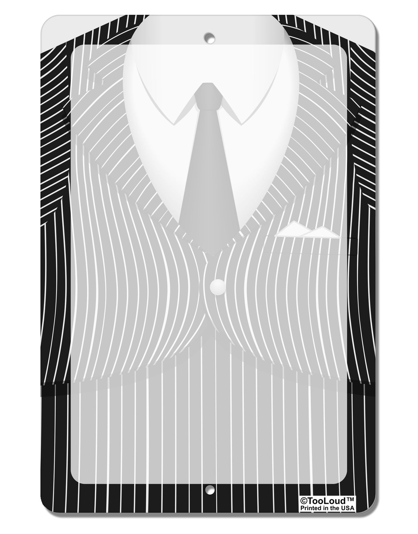 Pinstripe Gangster Jacket Printed Costume Aluminum 8 x 12" Dry Erase Board Sign All Over Print-Dry Erase Board-TooLoud-White-Davson Sales