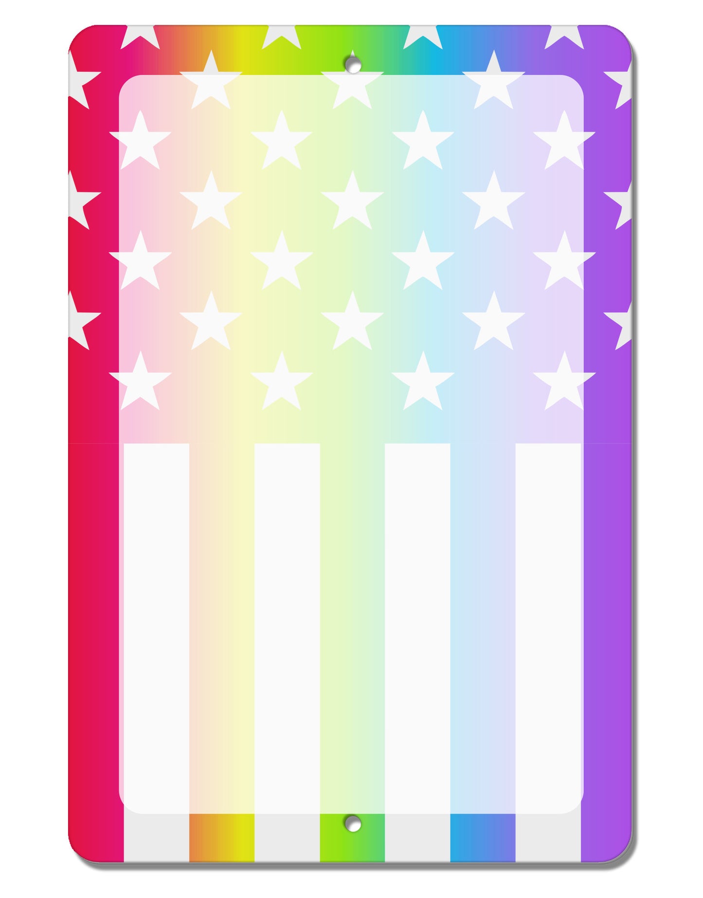 American Pride - Rainbow Stars and Stripes Aluminum 8 x 12" Dry Erase Board Sign All Over Print-Dry Erase Board-TooLoud-White-Davson Sales