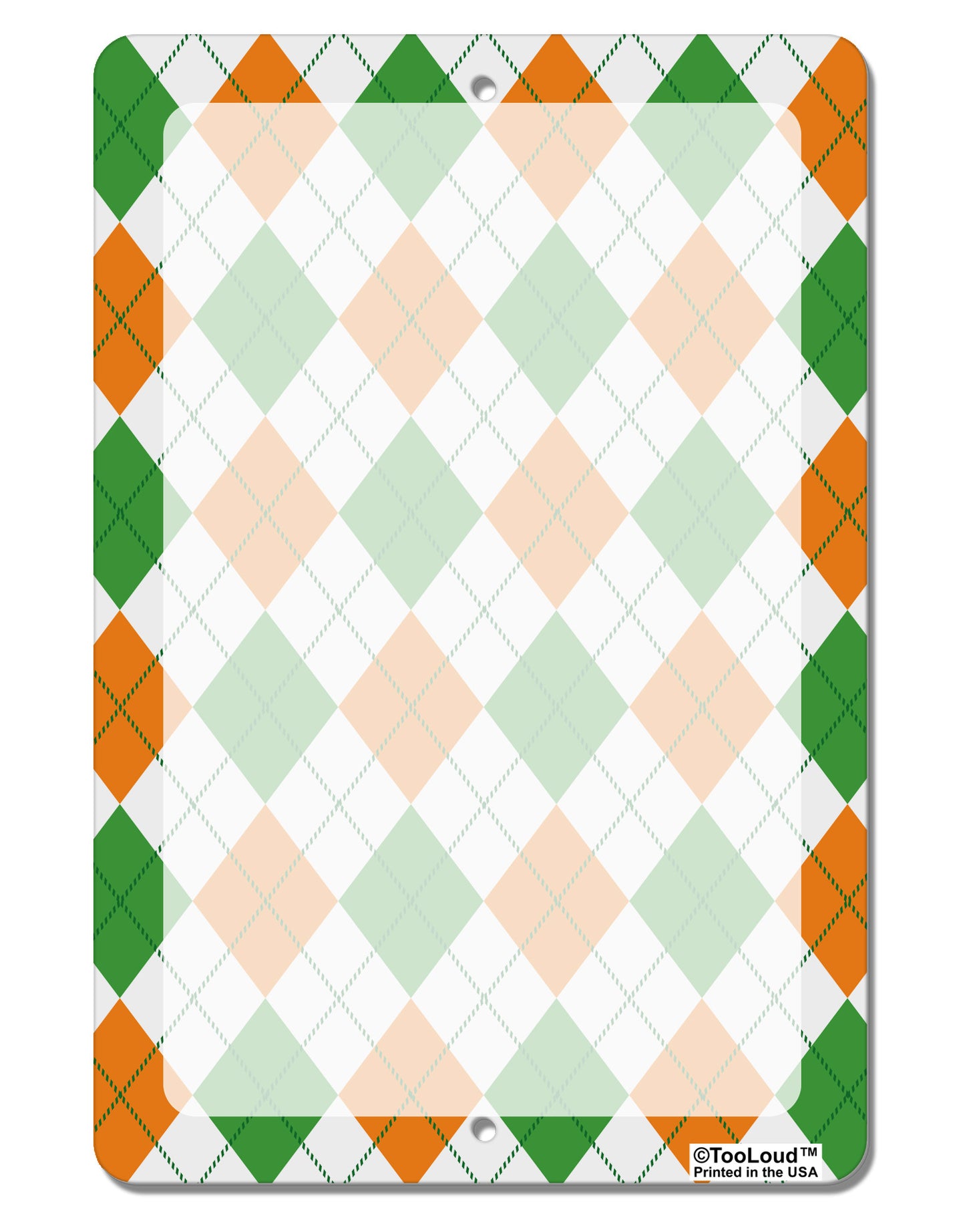 Irish Colors Argyle Pattern Aluminum 8 x 12" Dry Erase Board Sign All Over Print-Dry Erase Board-TooLoud-White-Davson Sales