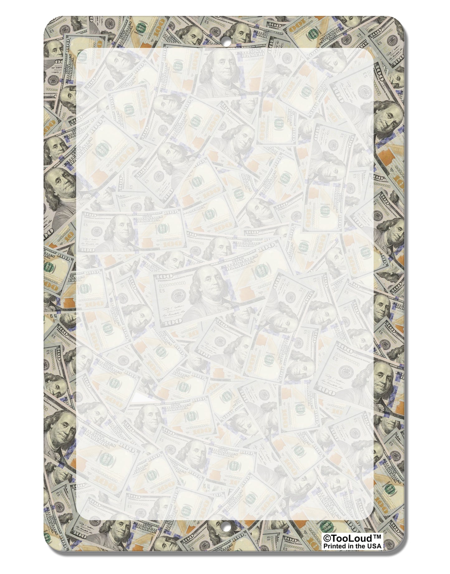 Benjamins Aluminum 8 x 12" Dry Erase Board Sign All Over Print by TooLoud-Dry Erase Board-TooLoud-Money-Davson Sales