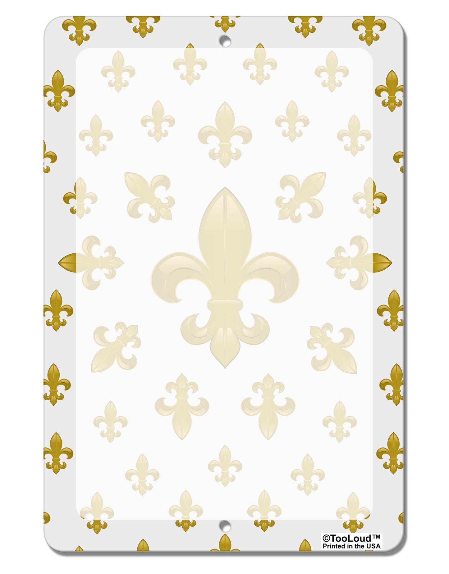 Gold Fleur De Lis AOP Aluminum 8 x 12" Dry Erase Board Sign All Over Print by TooLoud-Dry Erase Board-TooLoud-White-Davson Sales