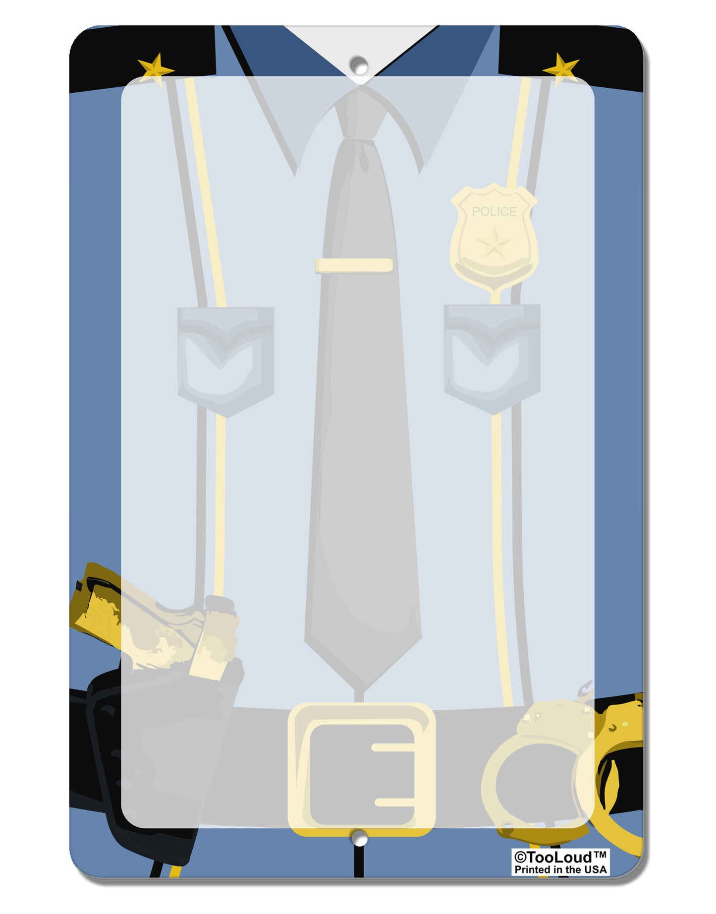 Police Blue-Gold AOP Aluminum 8 x 12" Dry Erase Board Sign All Over Print-Dry Erase Board-TooLoud-White-Davson Sales