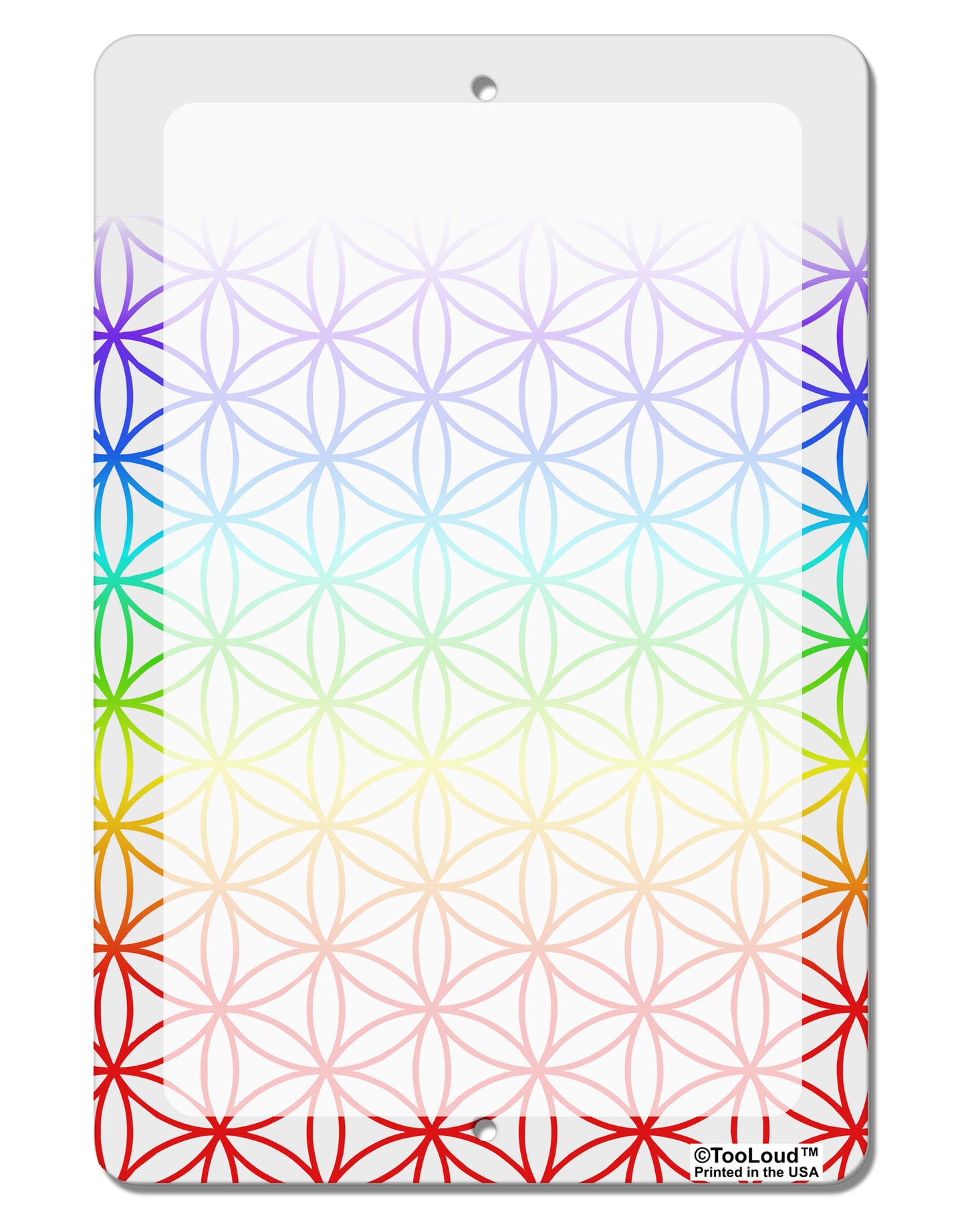 Chakra Flower of Life on White Aluminum 8 x 12" Dry Erase Board Sign All Over Print-Dry Erase Board-TooLoud-White-Davson Sales