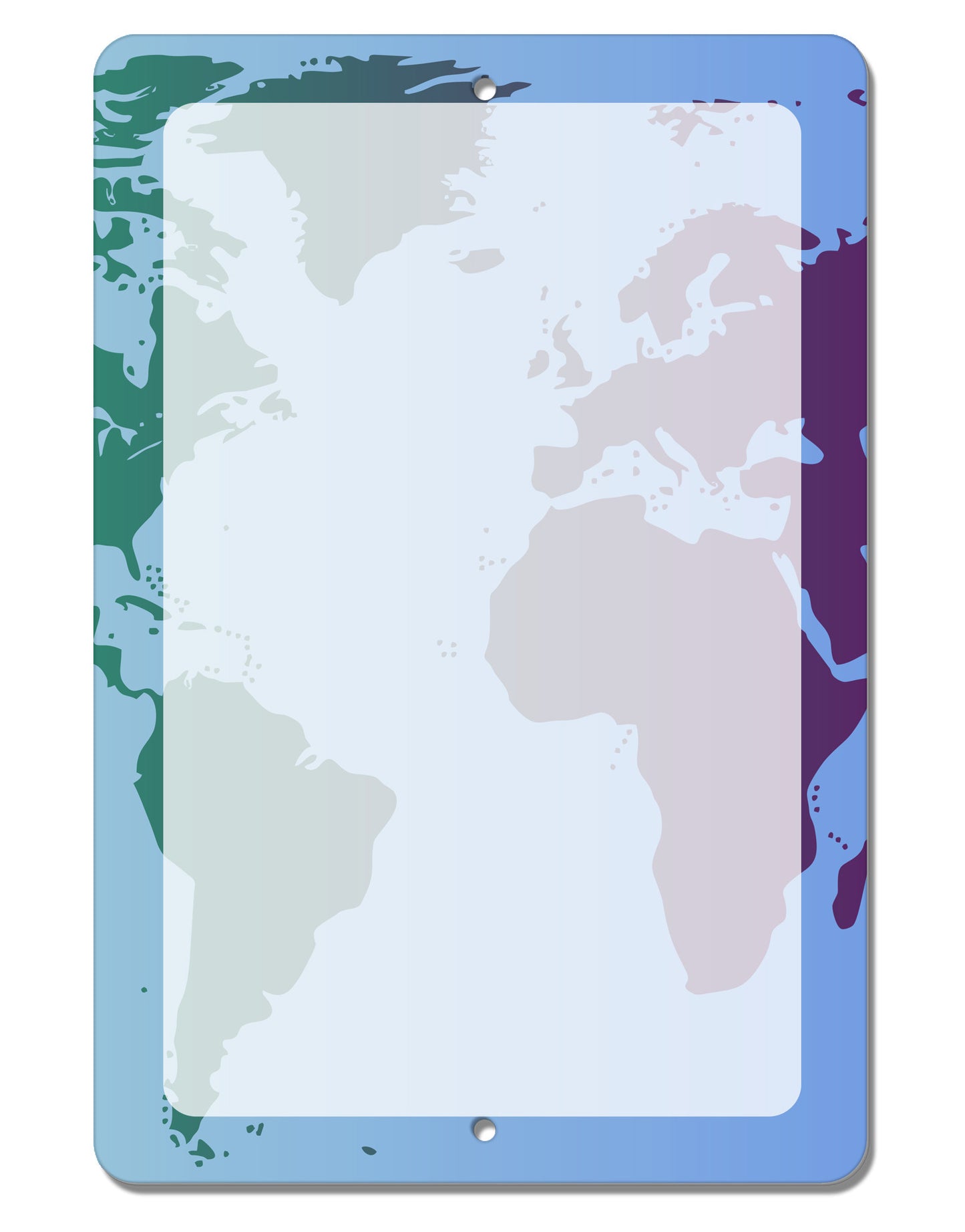 Cool World Map Design Aluminum 8 x 12" Dry Erase Board Sign All Over Print-Dry Erase Board-TooLoud-White-Davson Sales