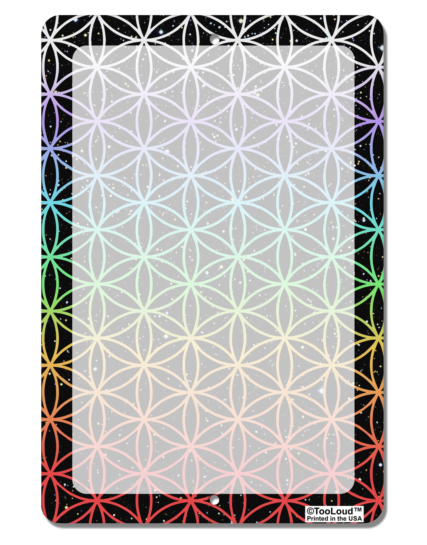 Chakra Colors Flower of Life Aluminum 8 x 12" Dry Erase Board Sign All Over Print-Dry Erase Board-TooLoud-White-Davson Sales