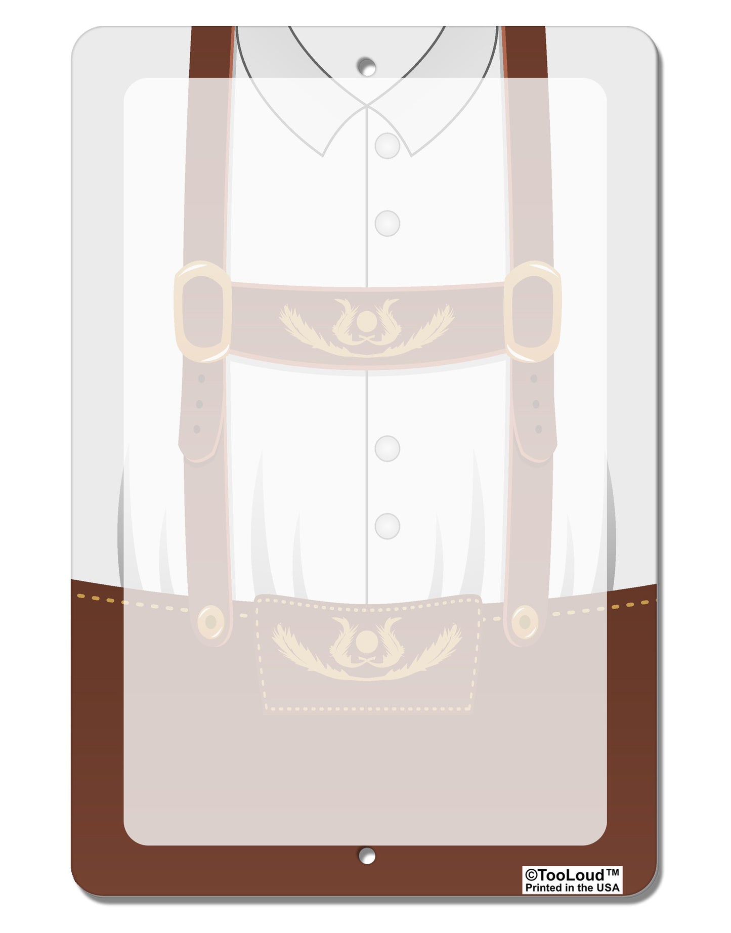 Lederhosen Costume Brown Aluminum 8 x 12" Dry Erase Board Sign All Over Print by TooLoud-Dry Erase Board-TooLoud-White-Davson Sales