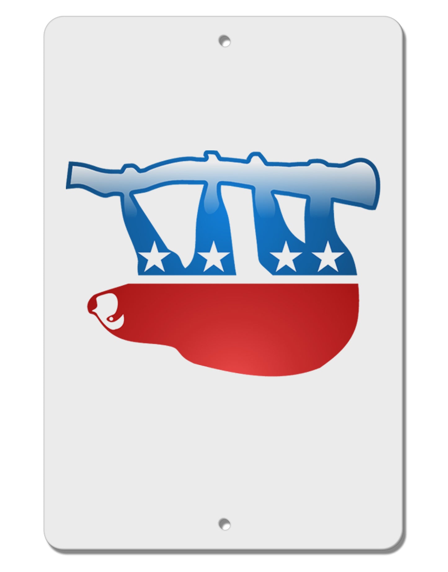 Sloth Political Party Symbol Aluminum 8 x 12" Sign-TooLoud-White-Davson Sales