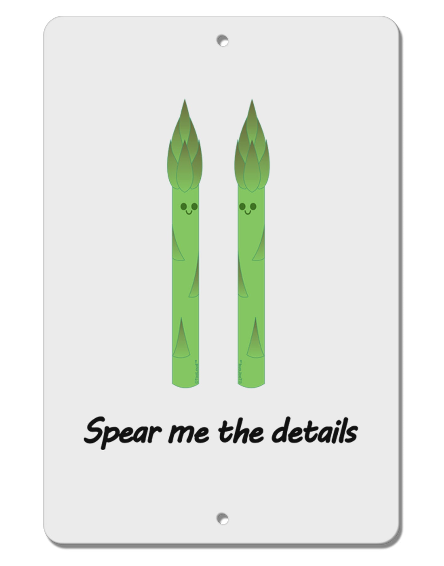 Asparagus - Spear Me the Details Aluminum 8 x 12" Sign-TooLoud-White-Davson Sales