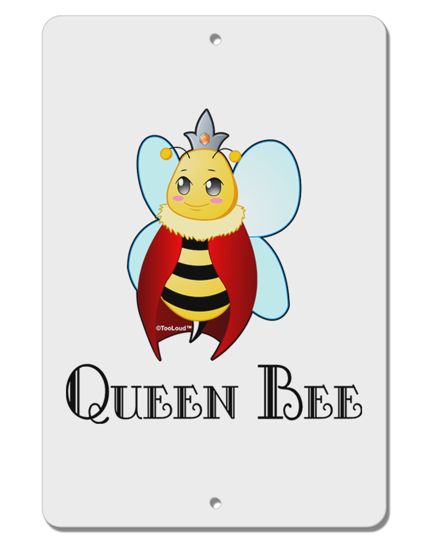 Queen Bee Text Aluminum 8 x 12" Sign by TooLoud-TooLoud-White-Davson Sales
