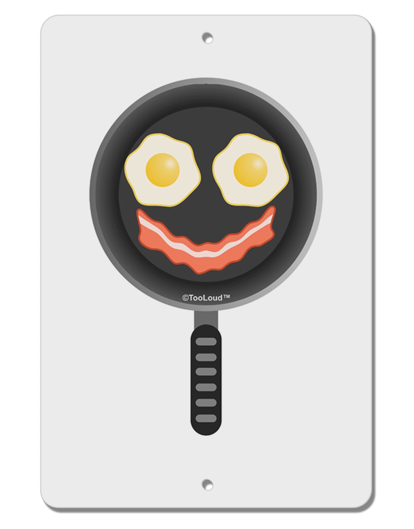 Eggs and Bacon Smiley Face Aluminum 8 x 12" Sign by TooLoud-TooLoud-White-Davson Sales