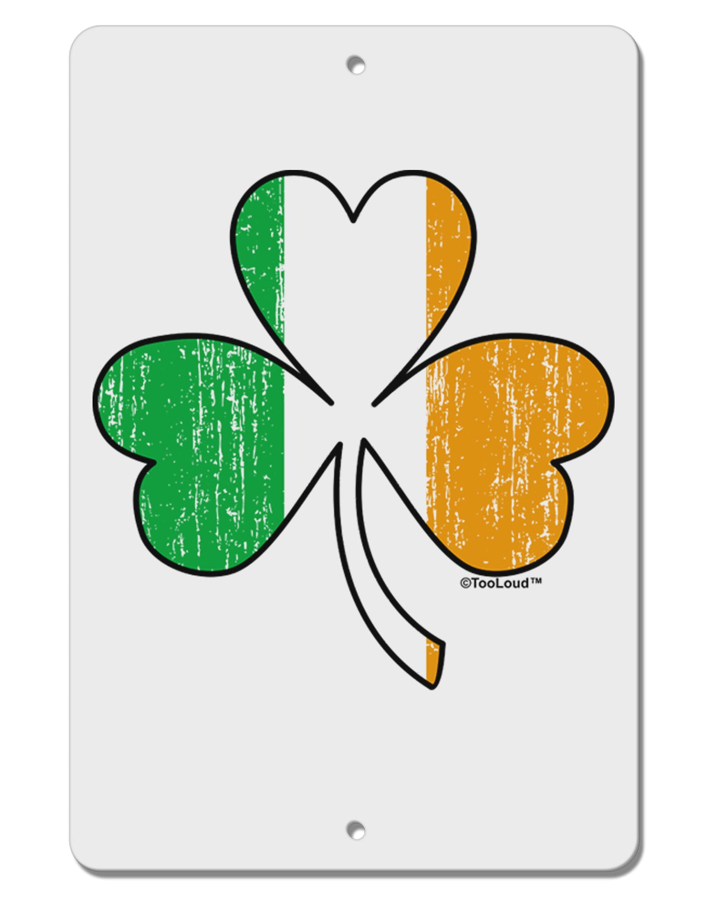 Irish Flag - Shamrock Distressed Aluminum 8 x 12" Sign by TooLoud-TooLoud-White-Davson Sales