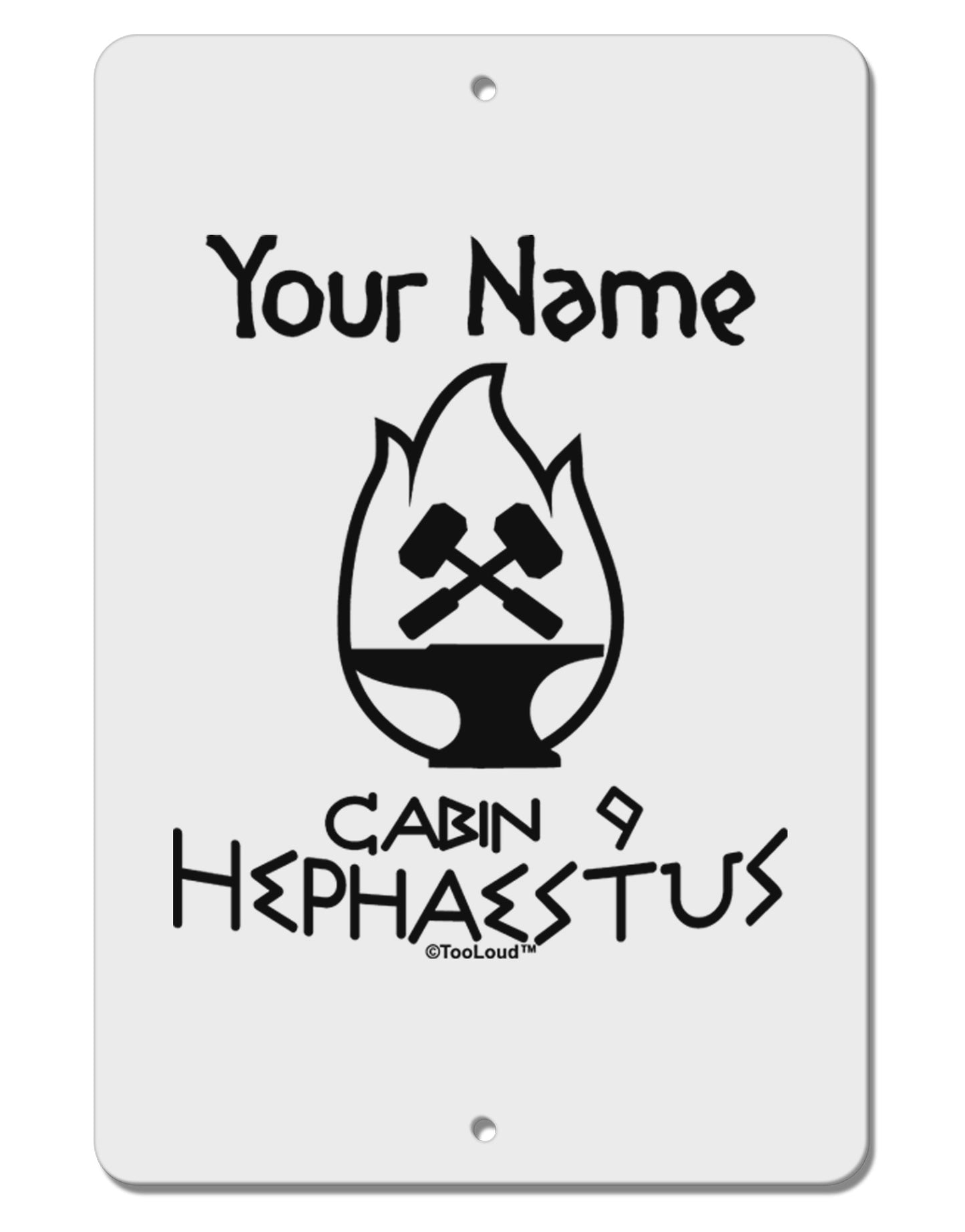 Personalized Cabin 9 Hephaestus Aluminum 8 x 12" Sign-TooLoud-White-Davson Sales