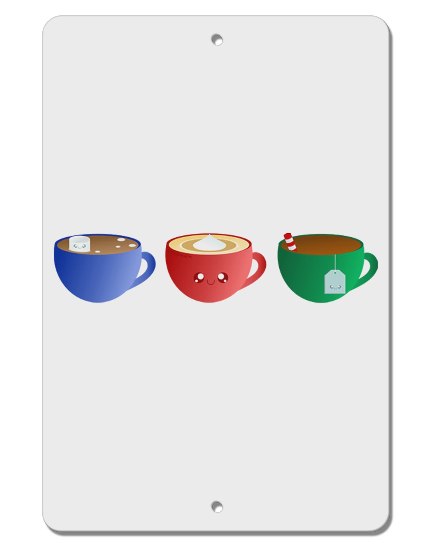 Cute Holiday Drink Set - Christmas Aluminum 8 x 12" Sign-TooLoud-White-Davson Sales