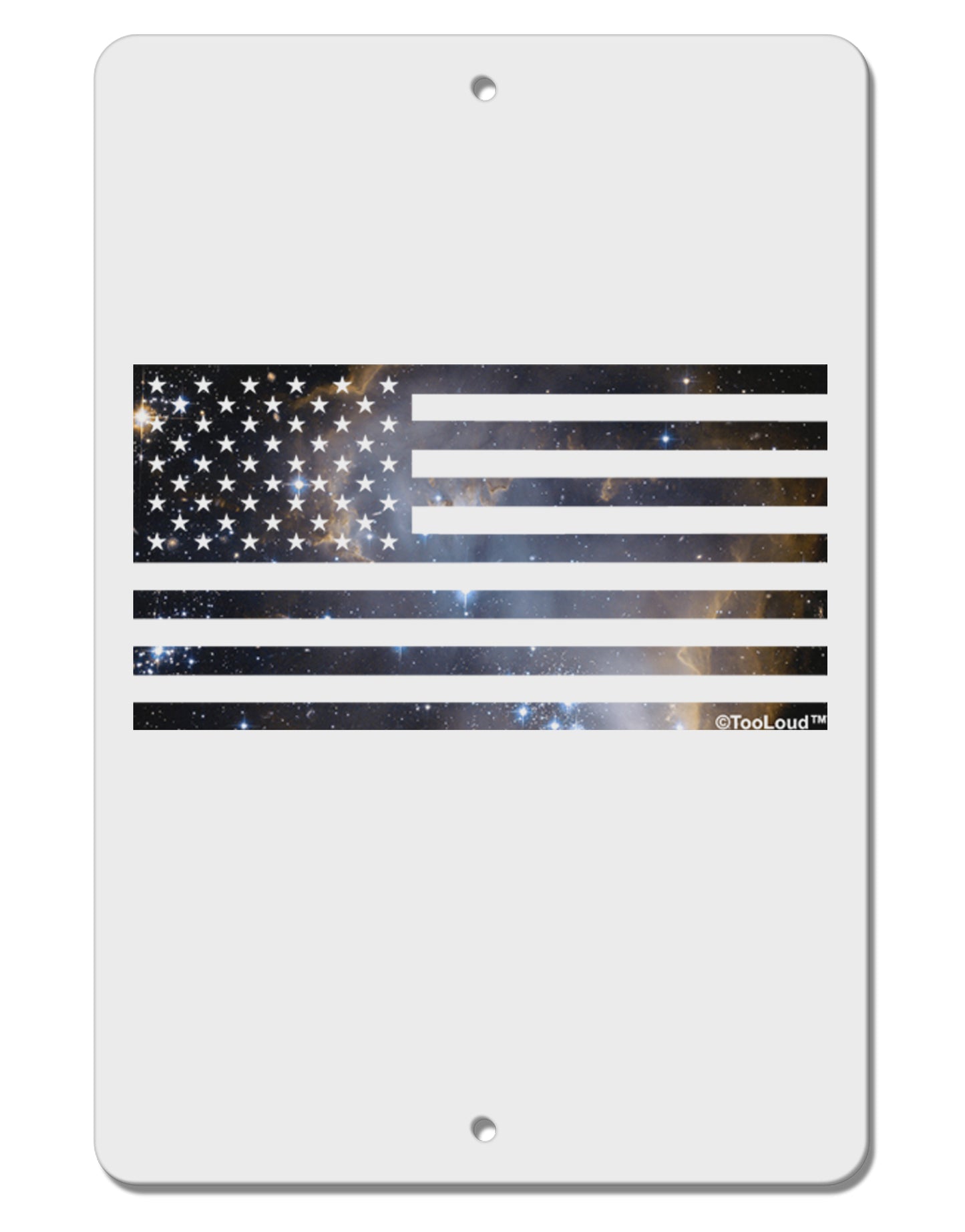 American Flag Galaxy Aluminum 8 x 12" Sign by TooLoud-TooLoud-White-Davson Sales
