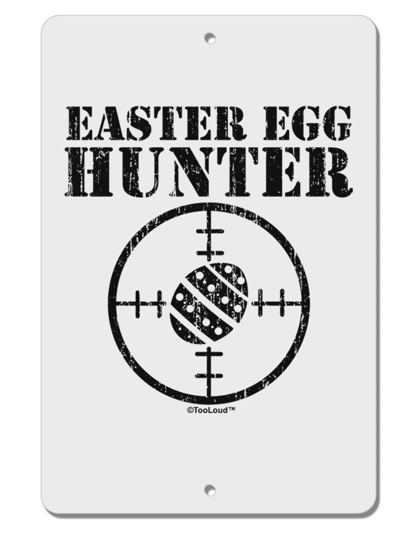 Easter Egg Hunter Distressed Aluminum 8 x 12" Sign by TooLoud-TooLoud-White-Davson Sales