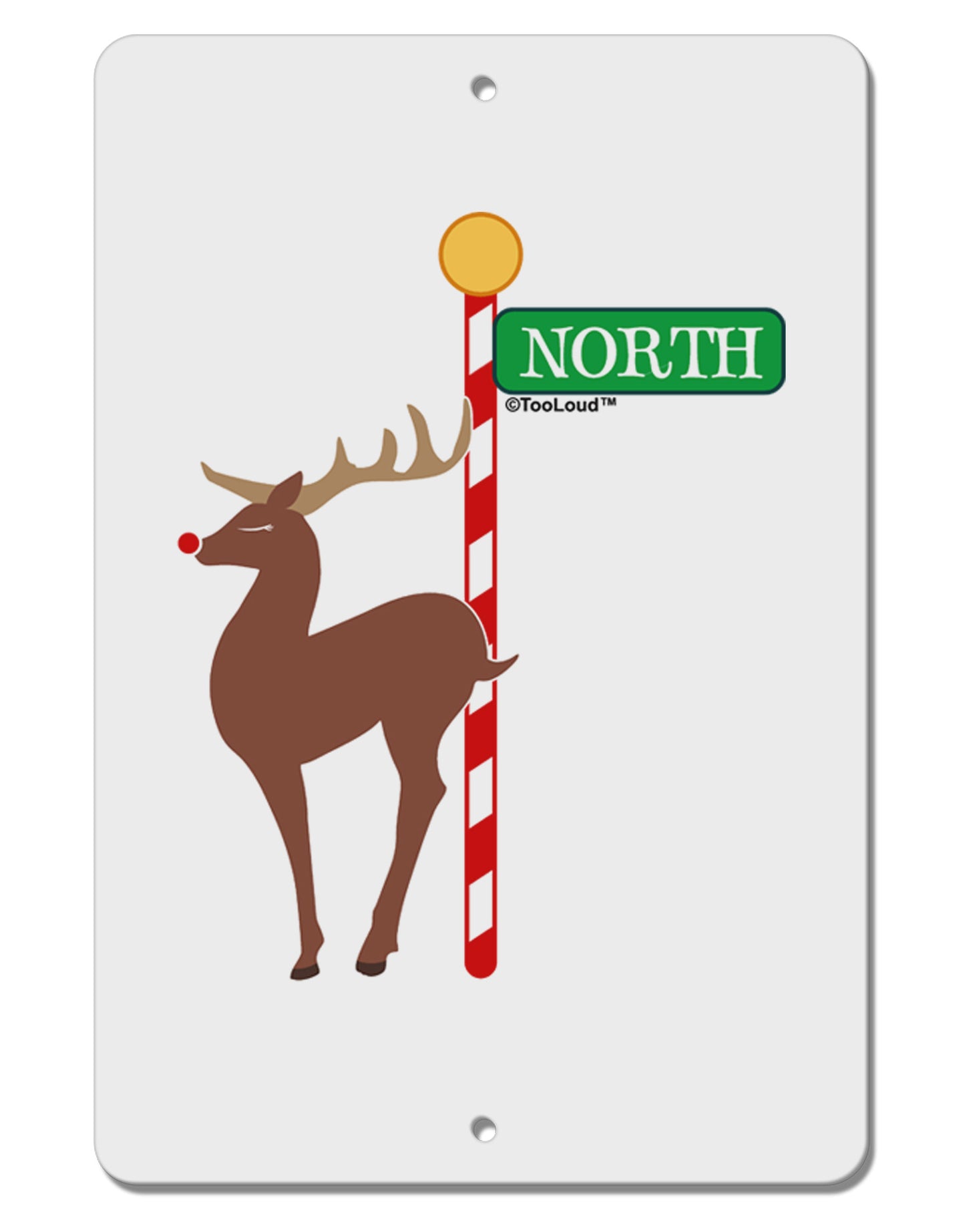 Rudolf Ratchet Reindeer Color Aluminum 8 x 12" Sign-TooLoud-White-Davson Sales