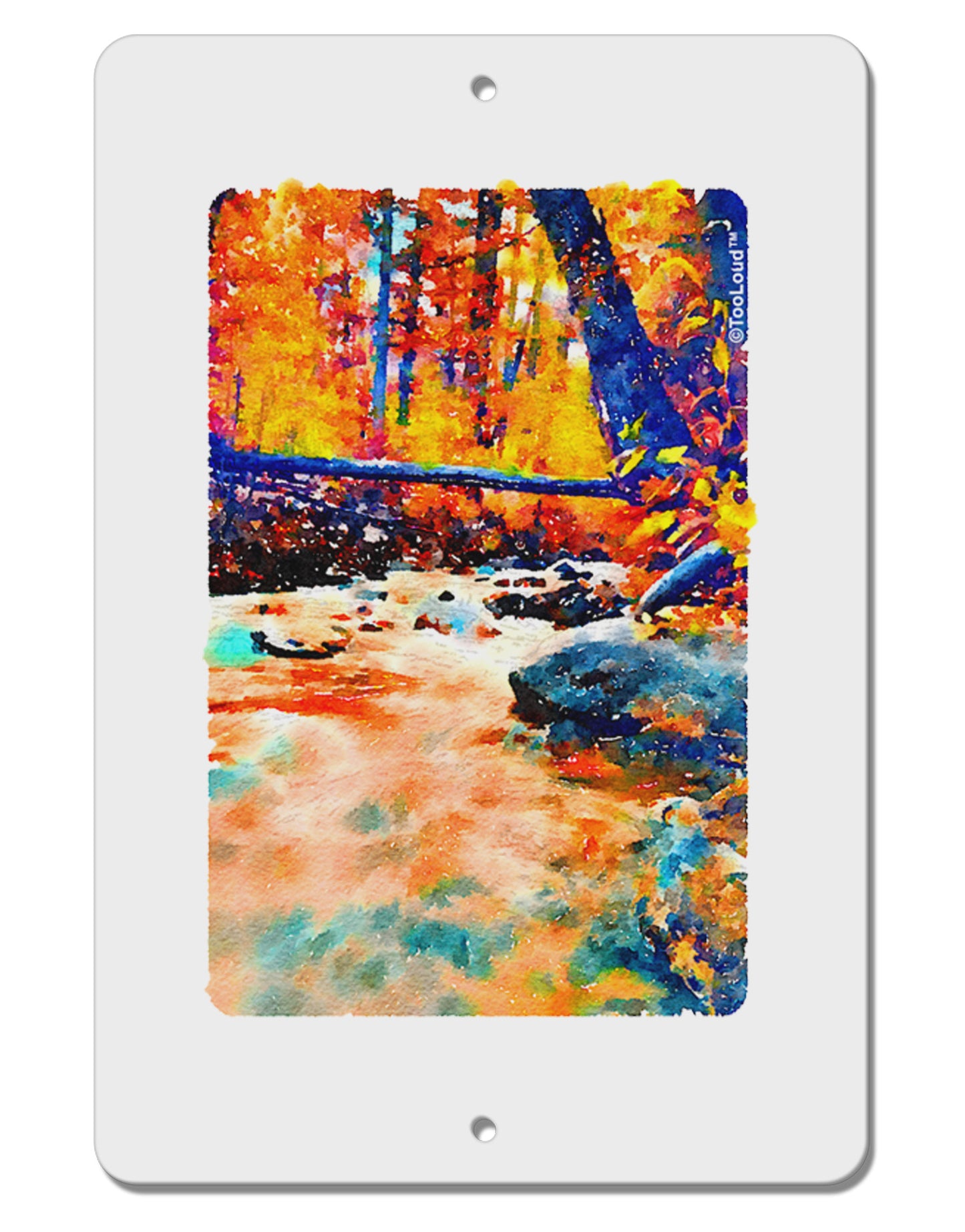 Mt Shavano Colorado Watercolor Aluminum 8 x 12" Sign-TooLoud-White-Davson Sales