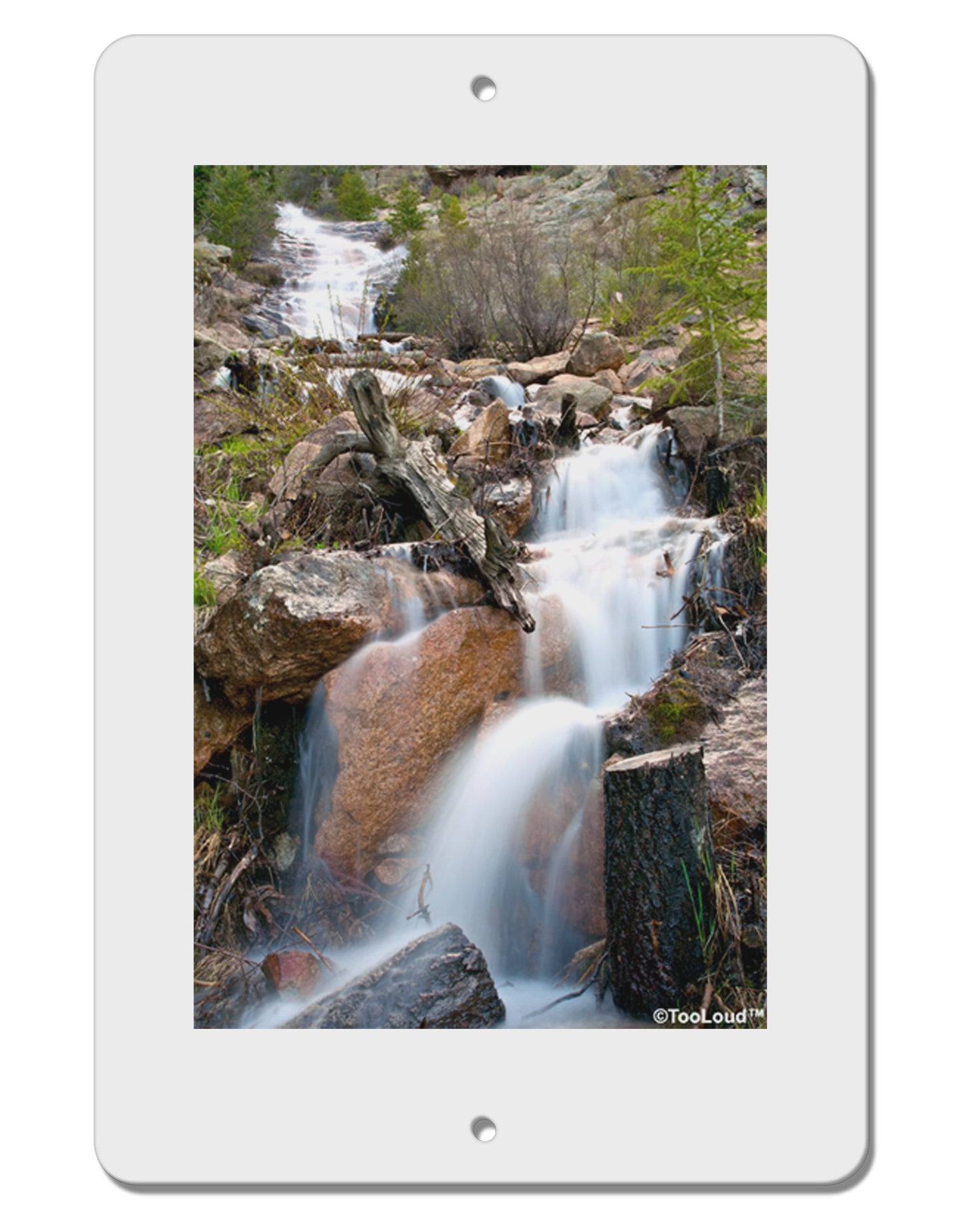 Colorado Waterfall Scene Aluminum 8 x 12" Sign-TooLoud-White-Davson Sales