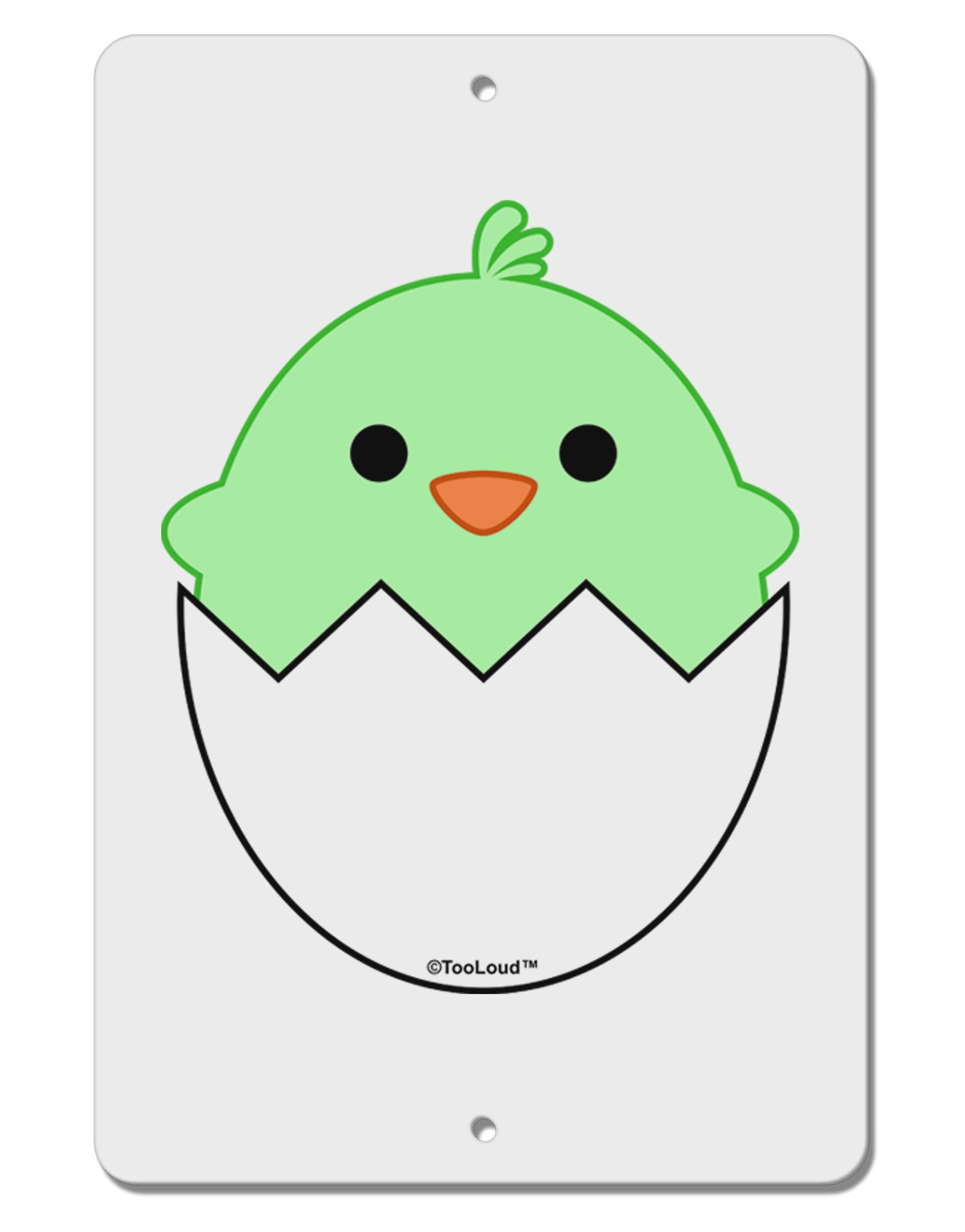 Cute Hatching Chick - Green Aluminum 8 x 12" Sign by TooLoud-TooLoud-White-Davson Sales
