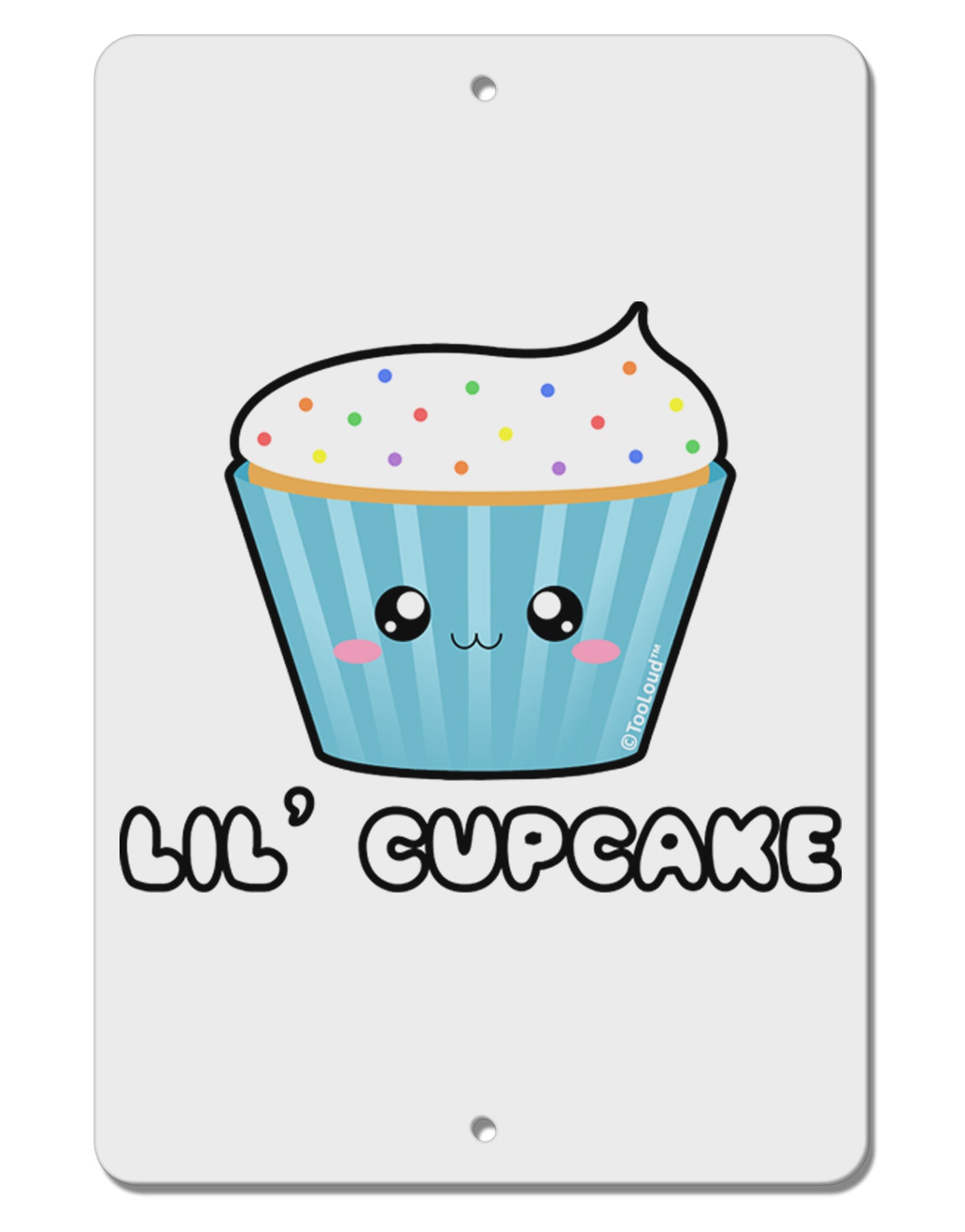 Cute Cupcake with Sprinkles - Lil Cupcake Aluminum 8 x 12" Sign by TooLoud-TooLoud-White-Davson Sales