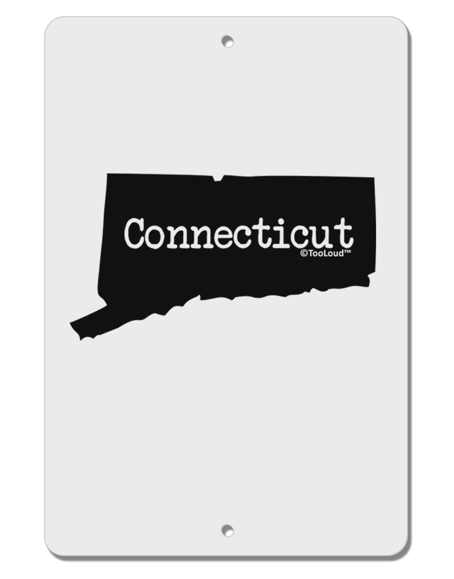 Connecticut - United States Shape Aluminum 8 x 12" Sign-TooLoud-White-Davson Sales