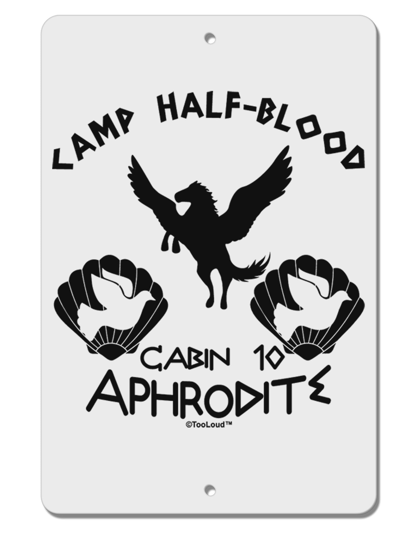 Cabin 10 Aphrodite Camp Half Blood Aluminum 8 x 12" Sign-TooLoud-White-Davson Sales