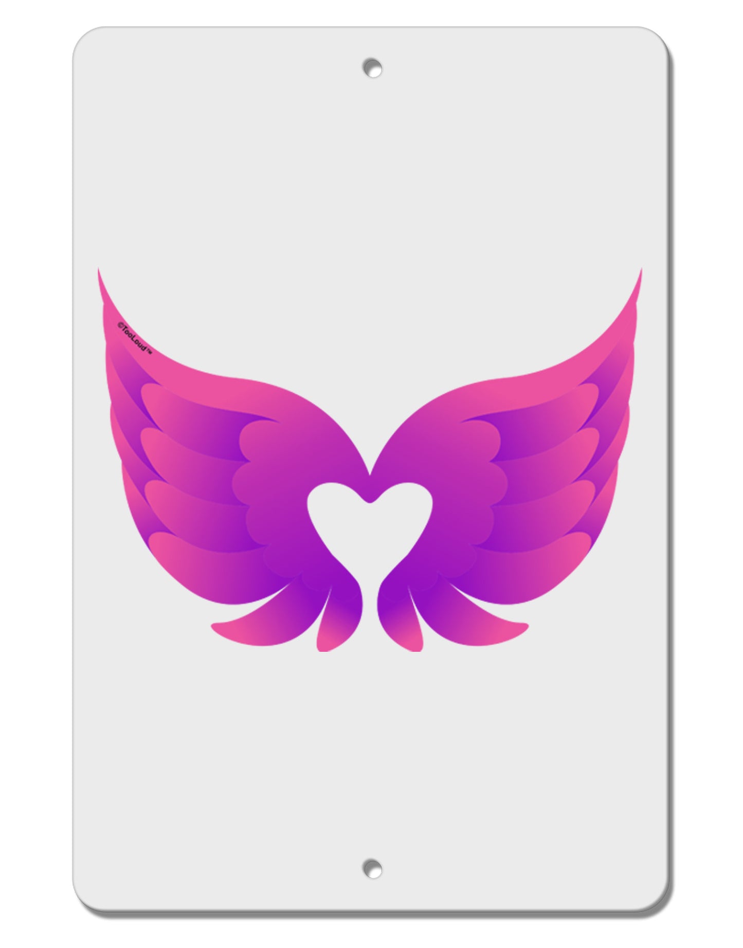 Cute Angel Wings Pair Heart Aluminum 8 x 12" Sign-TooLoud-White-Davson Sales