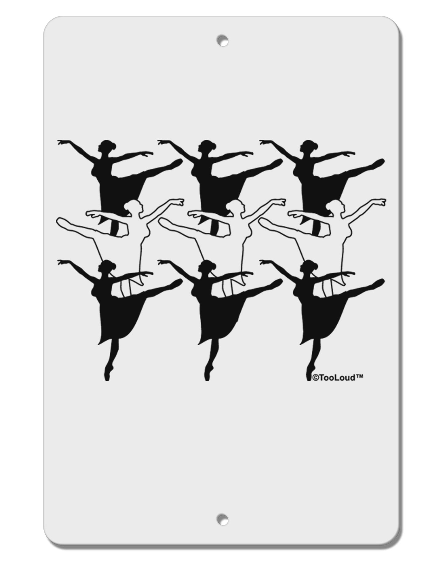 Nine Ladies Dancing Aluminum 8 x 12" Sign-TooLoud-White-Davson Sales