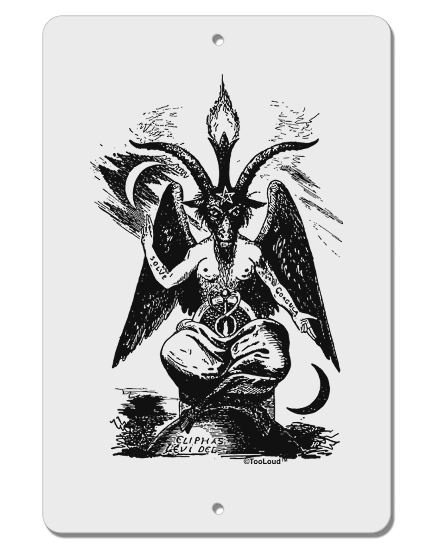 Baphomet Illustration Aluminum 8 x 12" Sign by TooLoud-TooLoud-White-Davson Sales