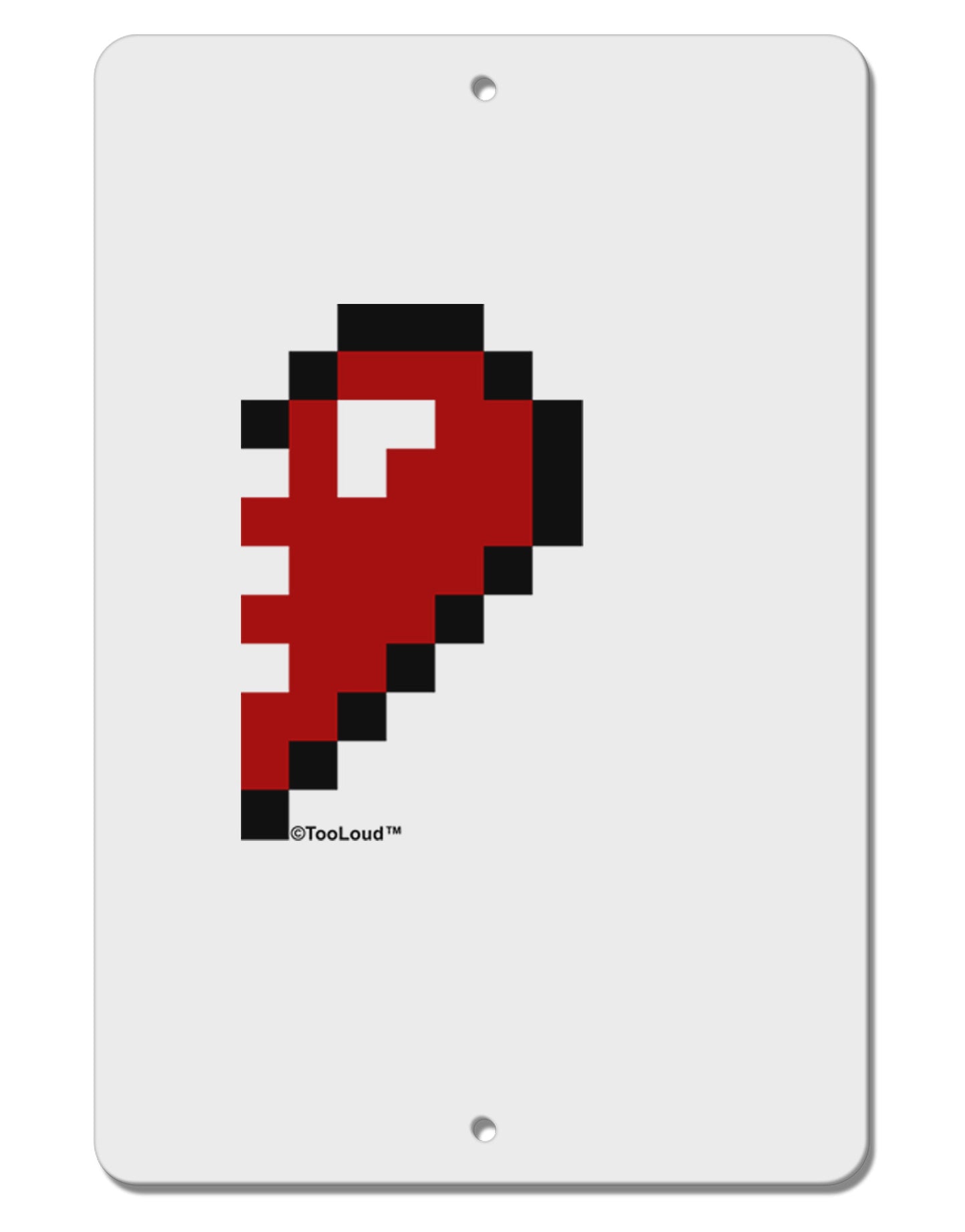 Couples Pixel Heart Design - Right Aluminum 8 x 12" Sign by TooLoud-TooLoud-White-Davson Sales