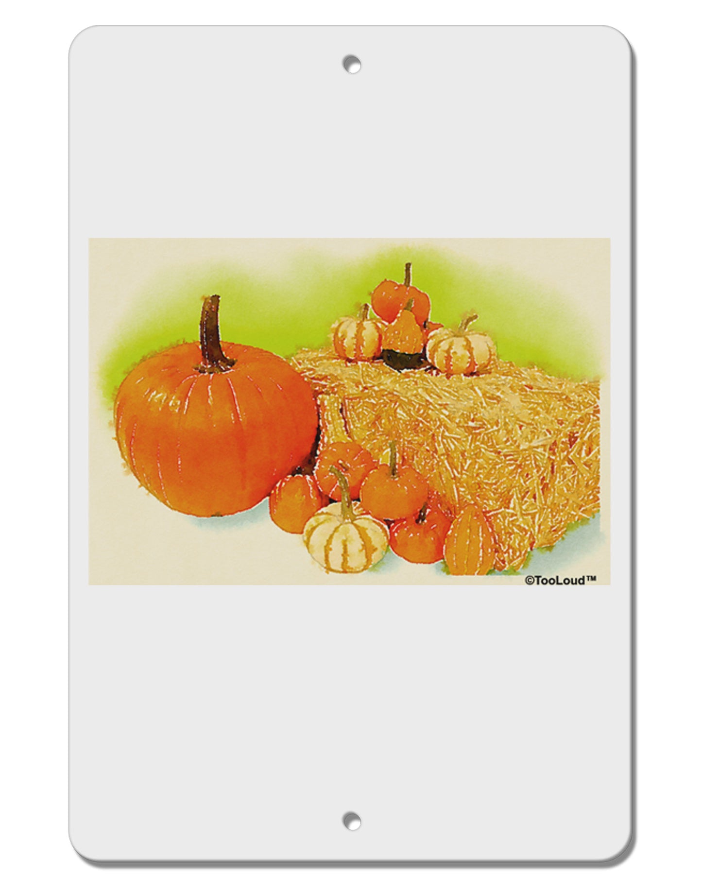Fall Pumpkin Scene Aluminum 8 x 12" Sign-TooLoud-White-Davson Sales